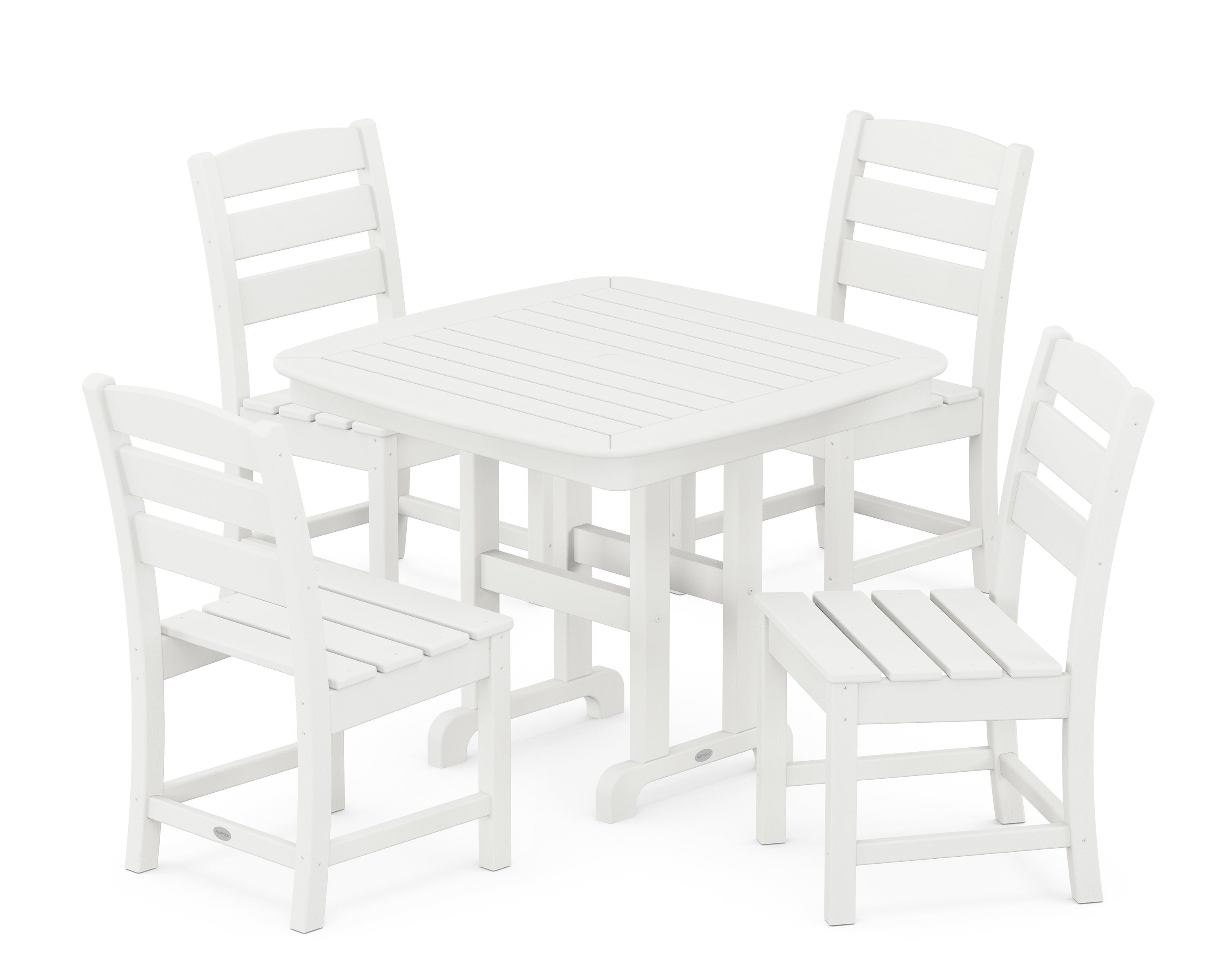 POLYWOOD® Lakeside 5-Piece Side Chair Dining Set in Vintage White