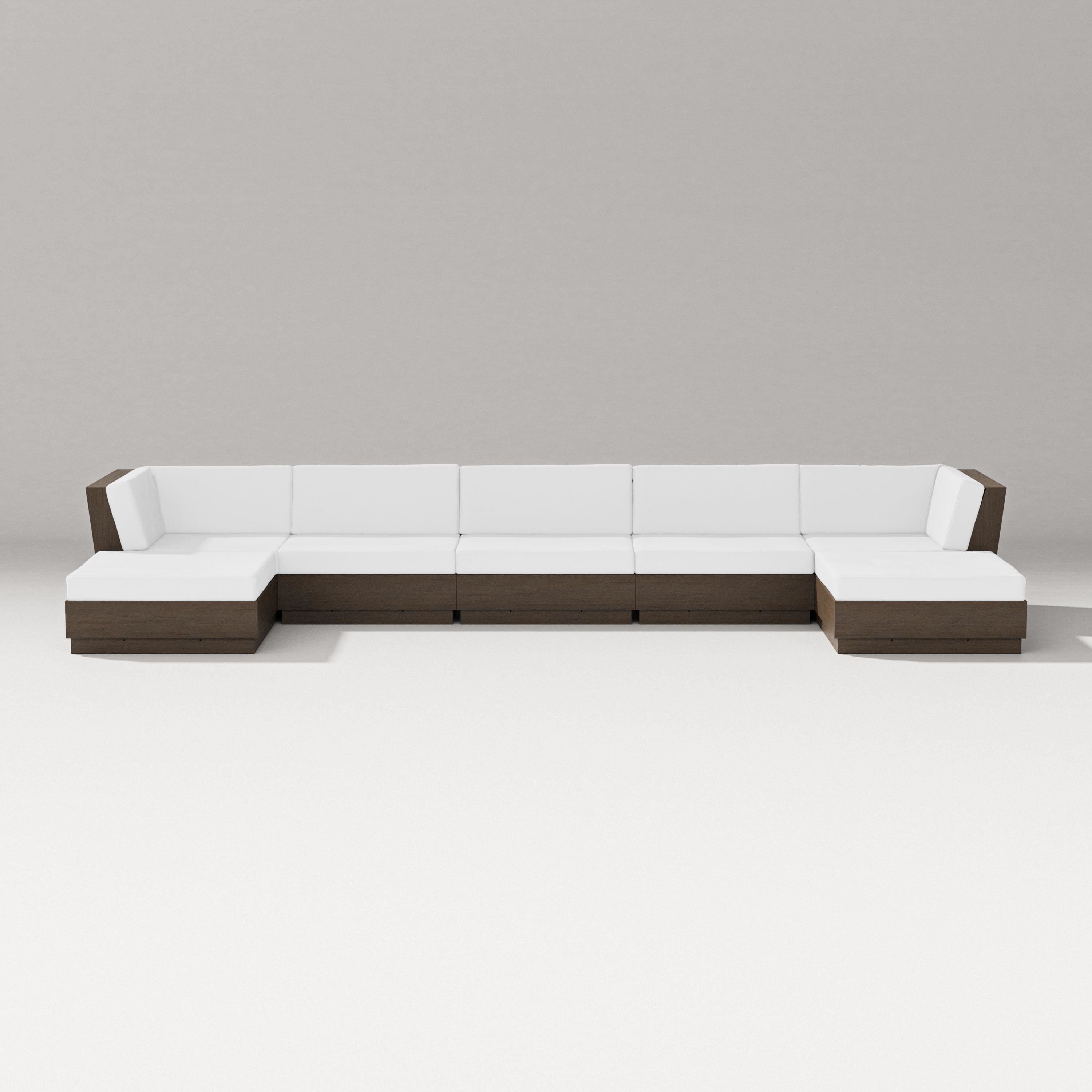 PW Designer Series Elevate 7-Piece Double Chaise Sectional in Kona / Natural