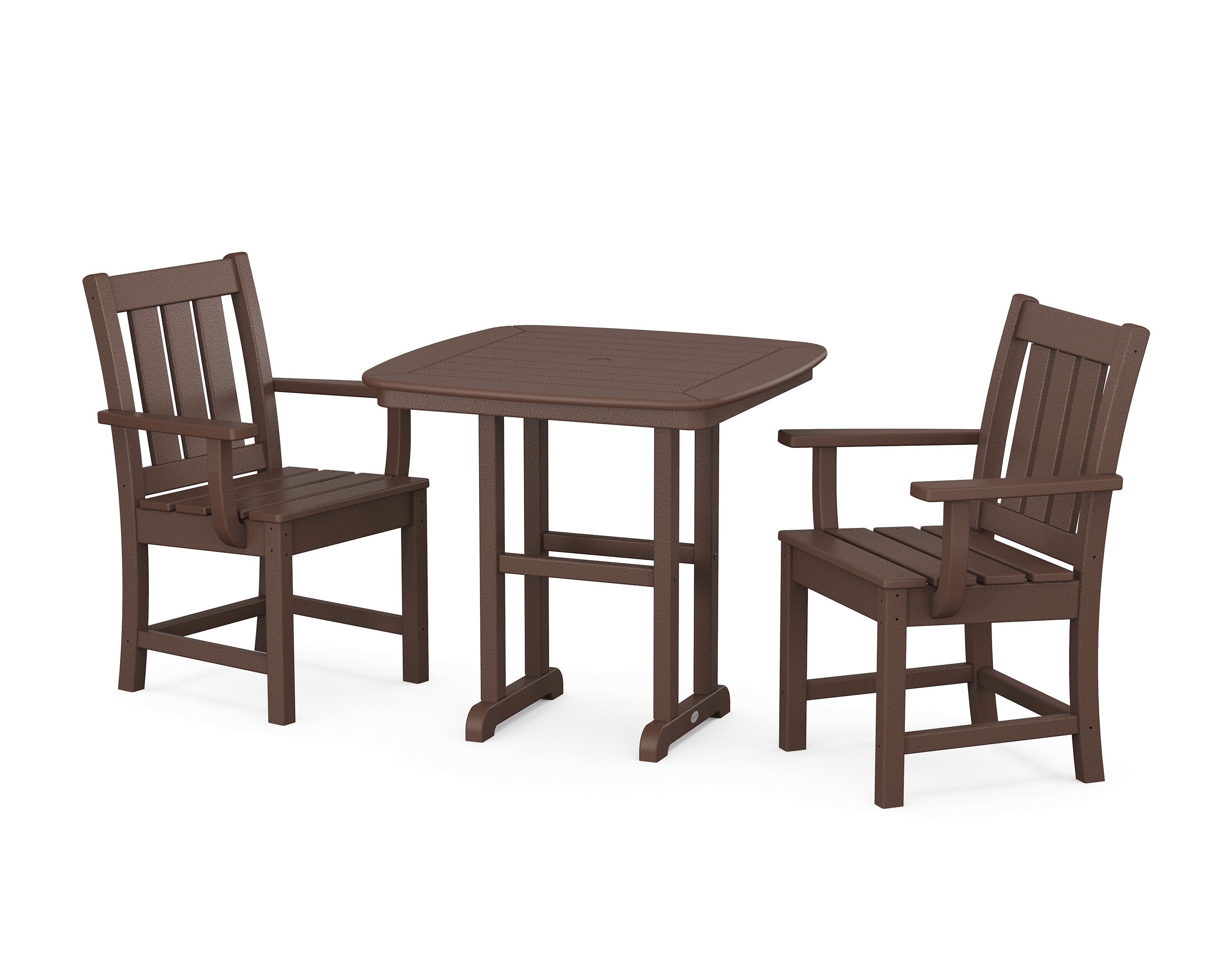 POLYWOOD Oxford 3-Piece Dining Set in Mahogany