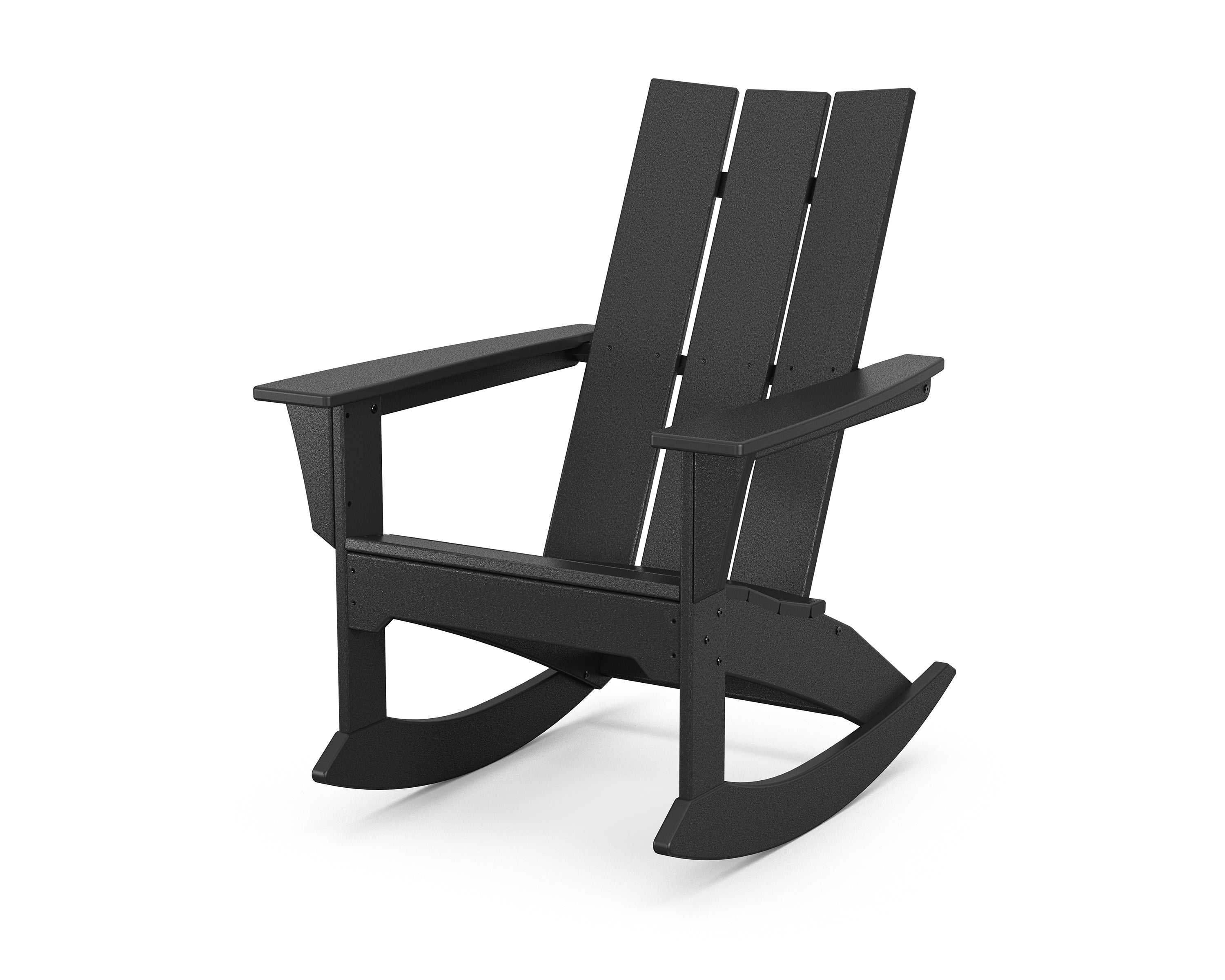 POLYWOOD Modern Adirondack Rocker in Black