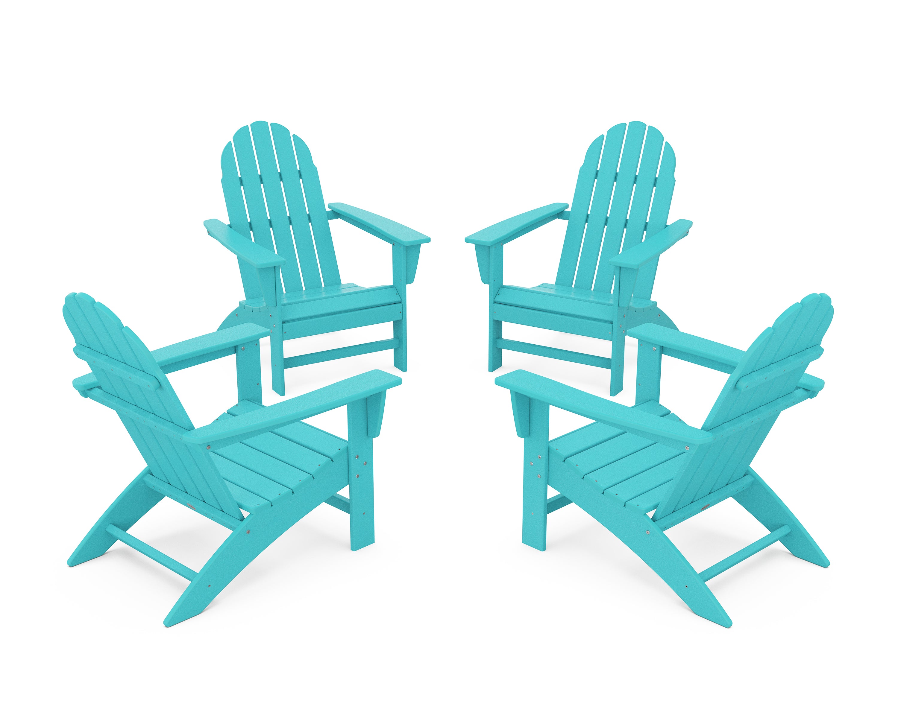 POLYWOOD Vineyard 4-Piece Adirondack Conversation Set in Aruba
