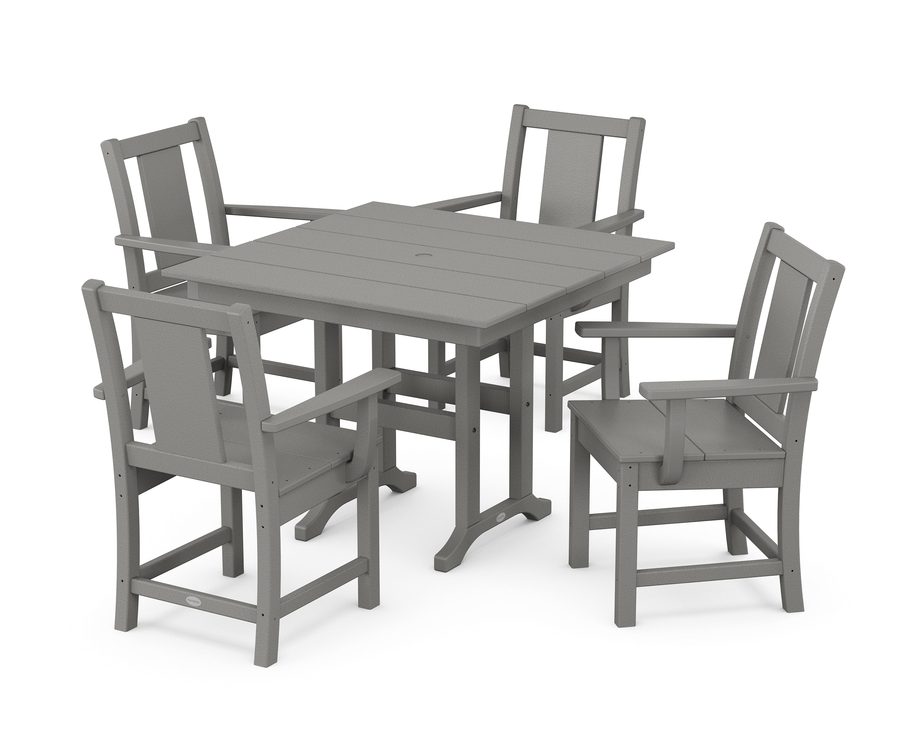 POLYWOOD Prairie 5-Piece Farmhouse Dining Set in Slate Grey