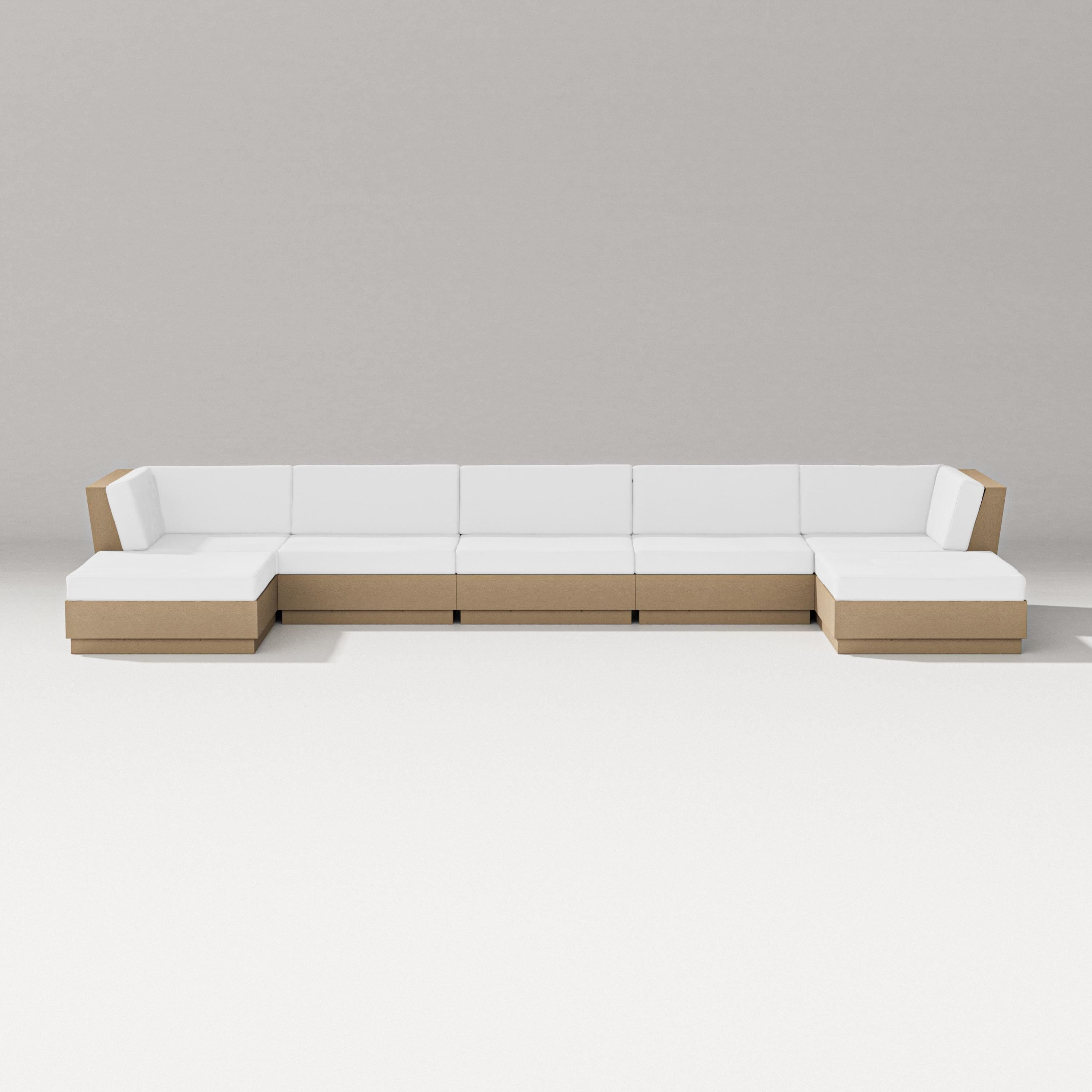 PW Designer Series Elevate 7-Piece Double Chaise Sectional in Vintage Sahara / Natural