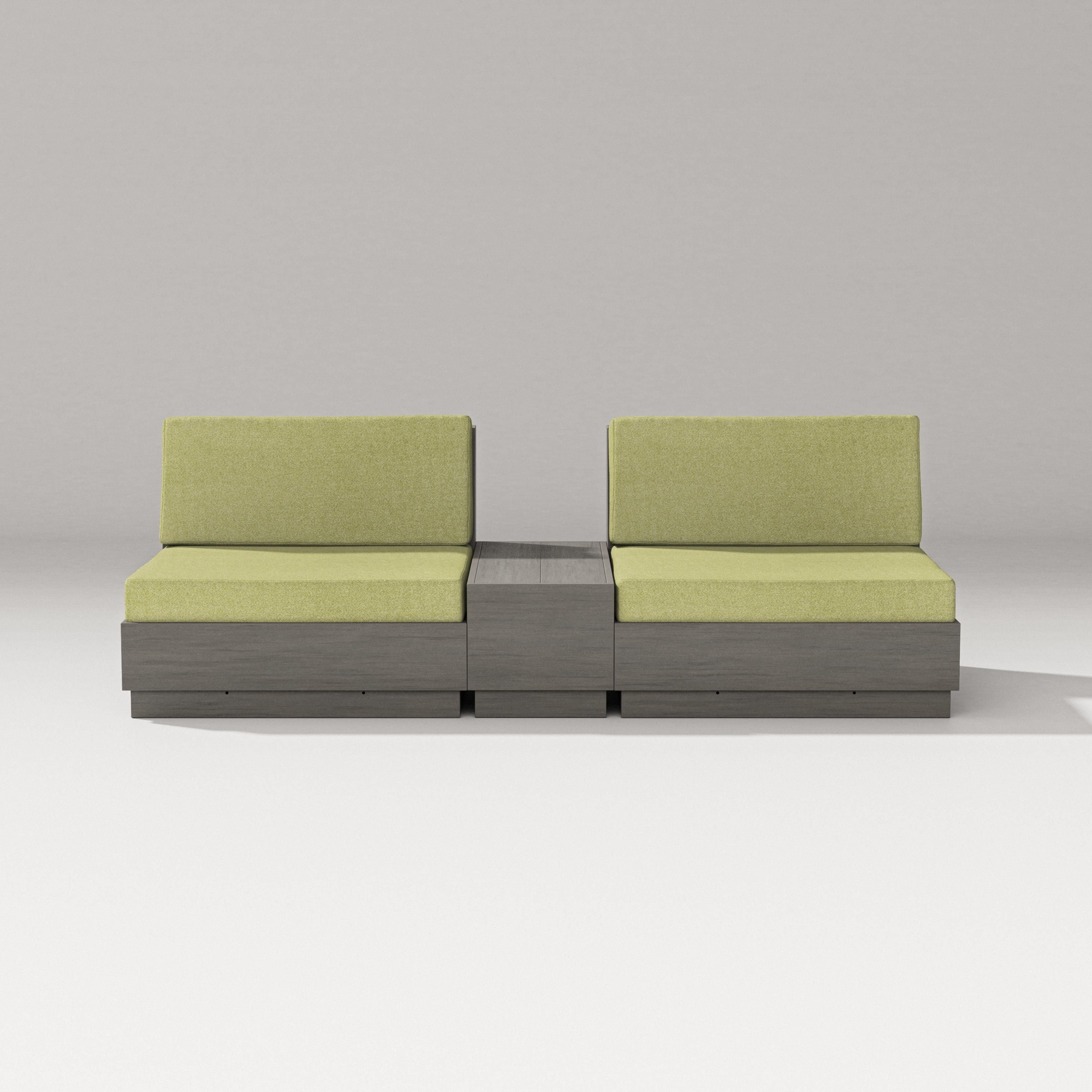 PW Designer Series Elevate Lounge Chair Set in Driftwood / Chartreuse Boucle