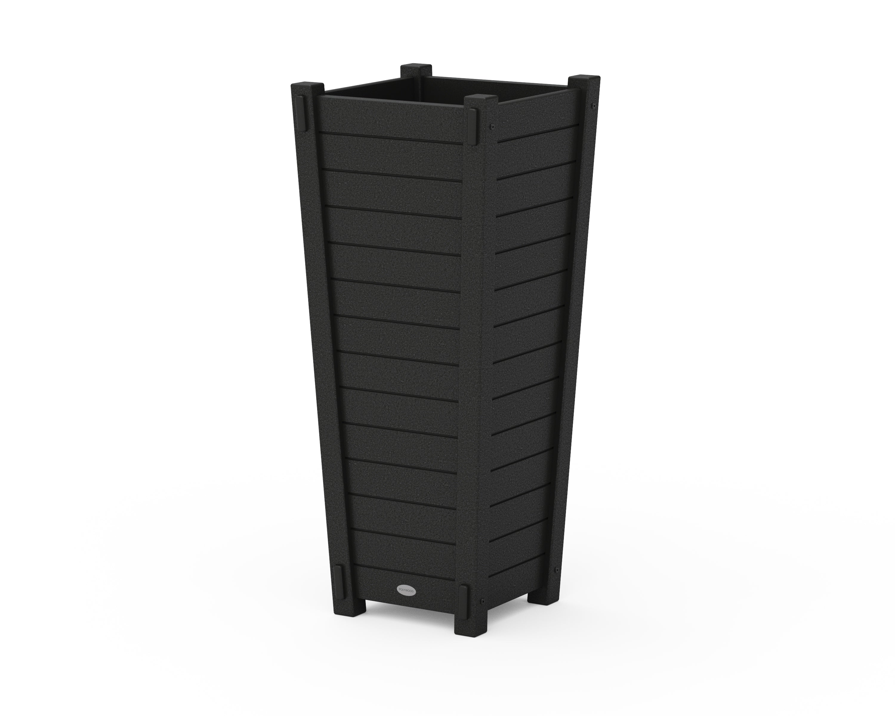 POLYWOOD Nautical Tapered Square Tall Planter Box in Black