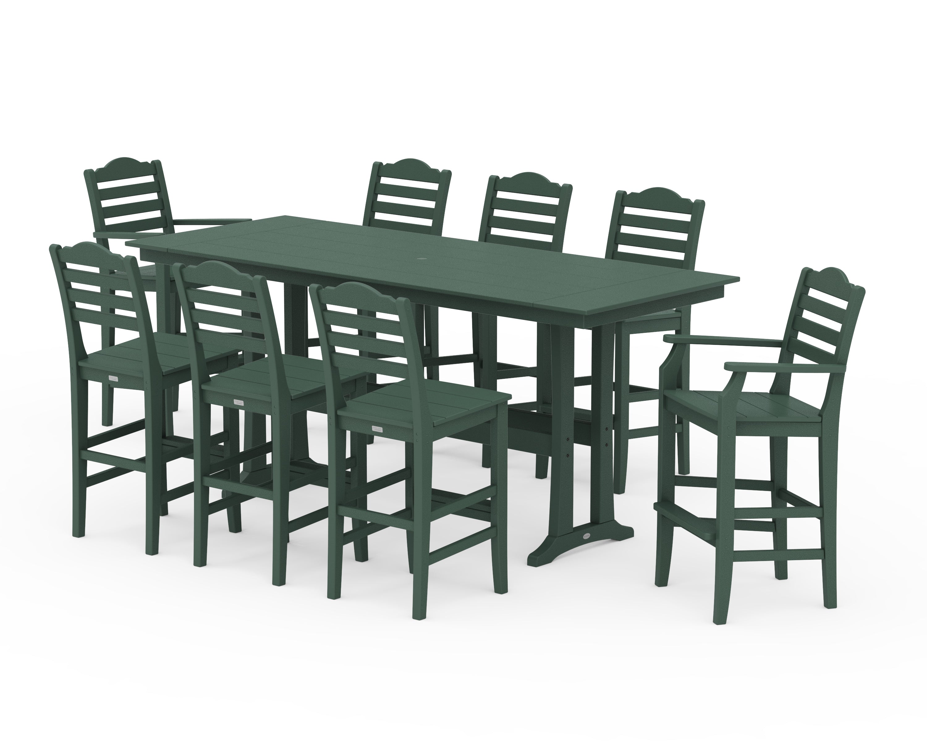 Draper James™ by POLYWOOD Savannah 9-Piece Farmhouse Bar Set with Trestle Legs in Green