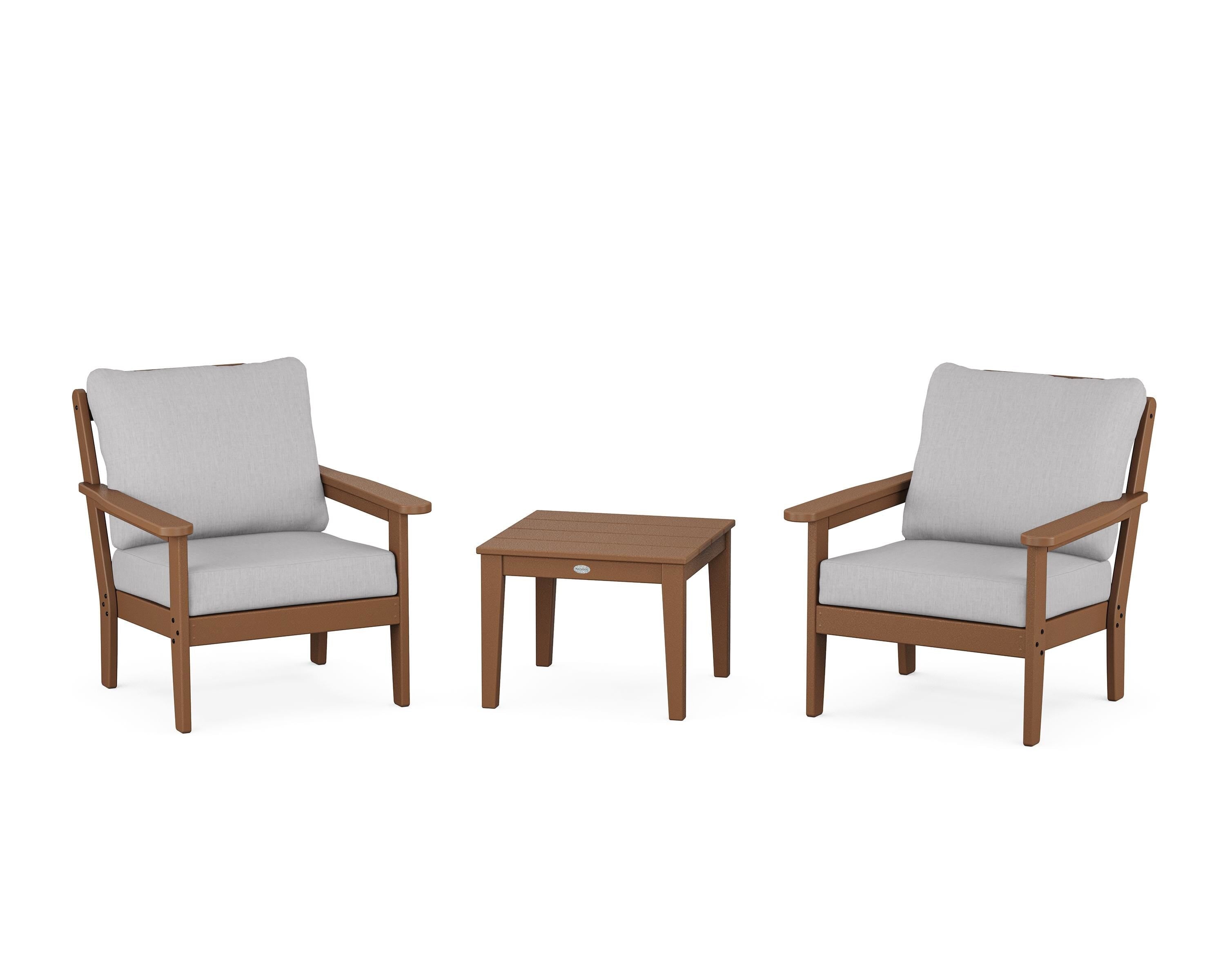 Country Living Cottage 3-Piece Deep Seating Set in Teak / Granite