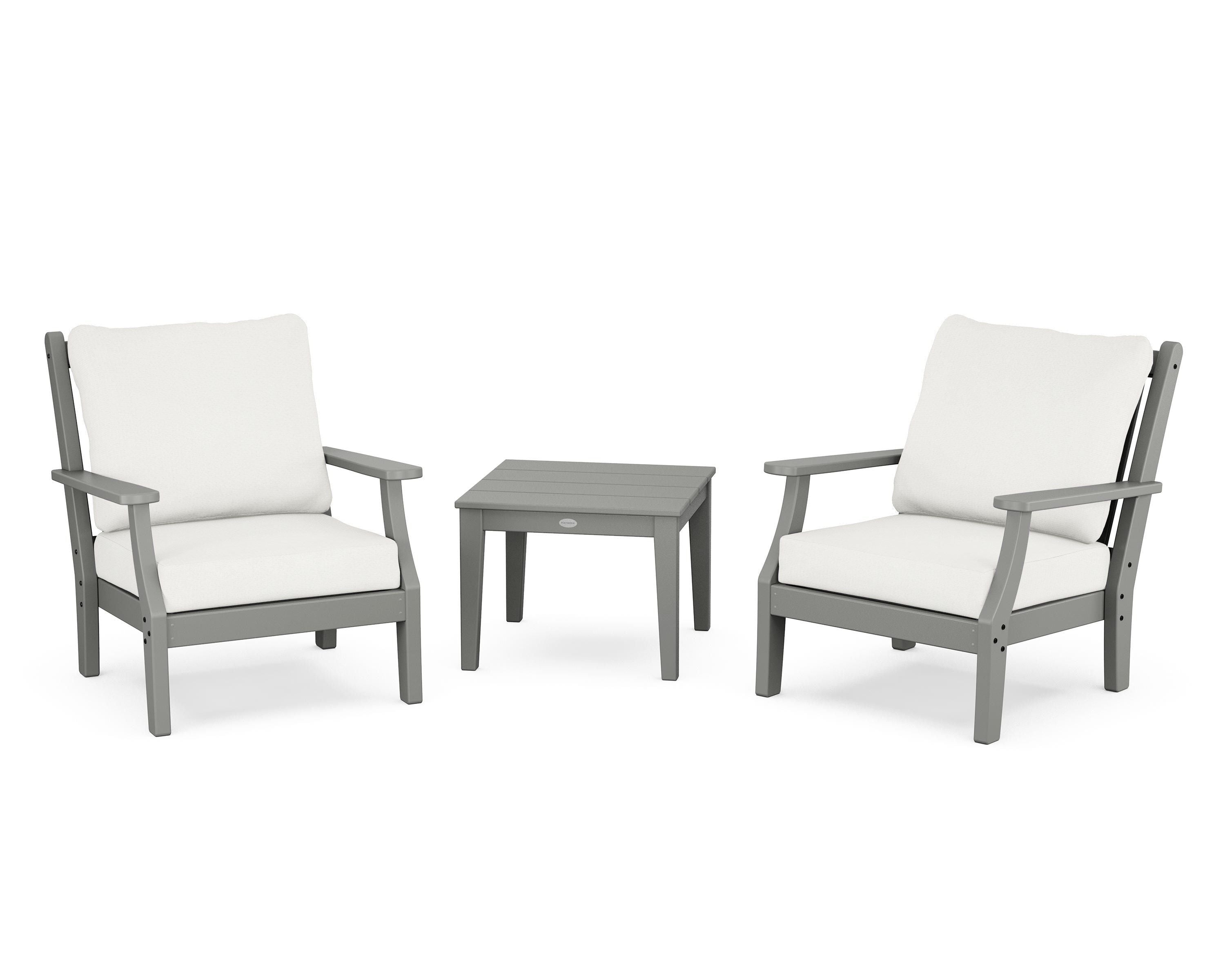 Country Living Wovendale 3-Piece Deep Seating Set in Slate Grey / Natural Linen