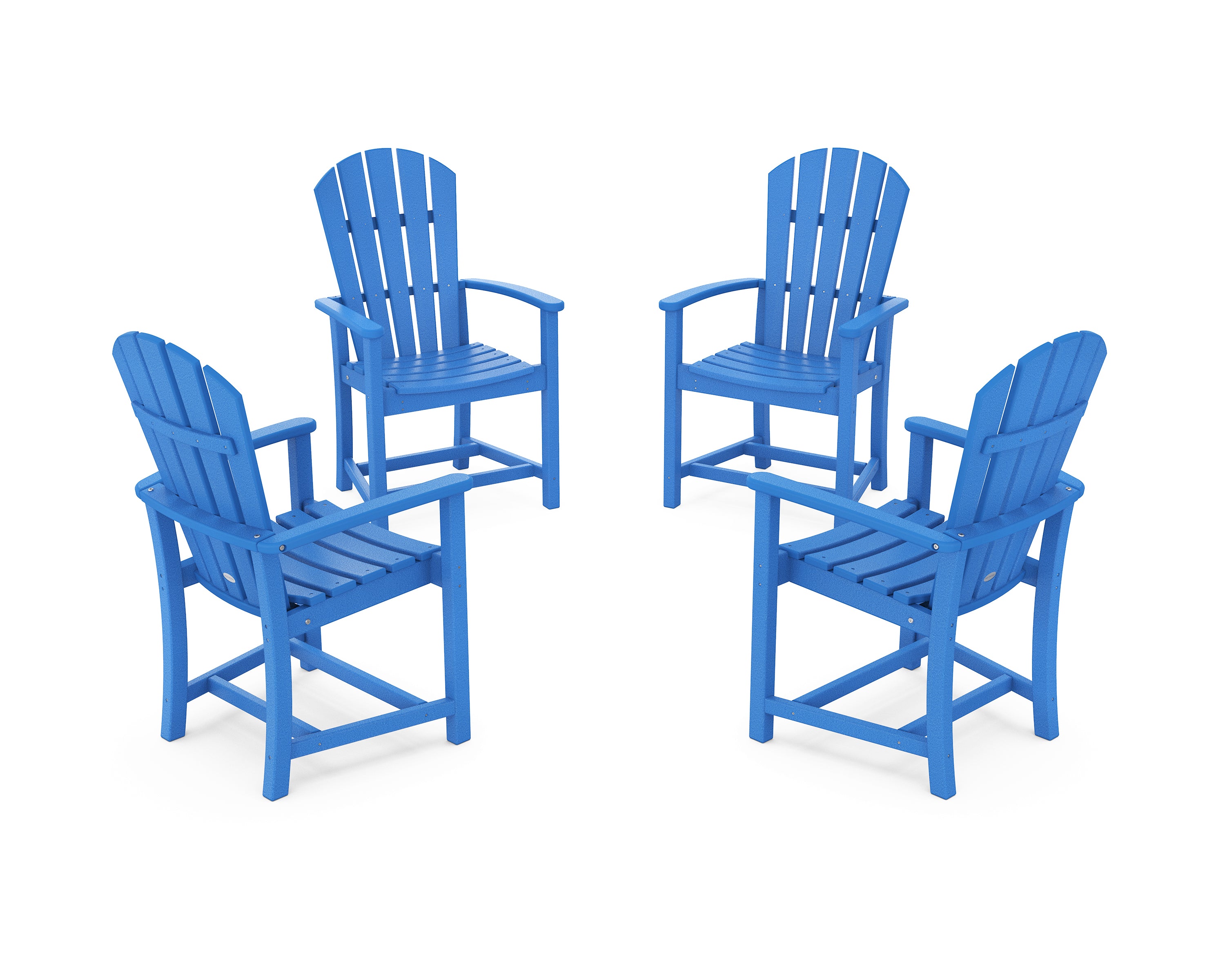 POLYWOOD Palm Coast 4-Piece Upright Adirondack Conversation Set in Pacific Blue