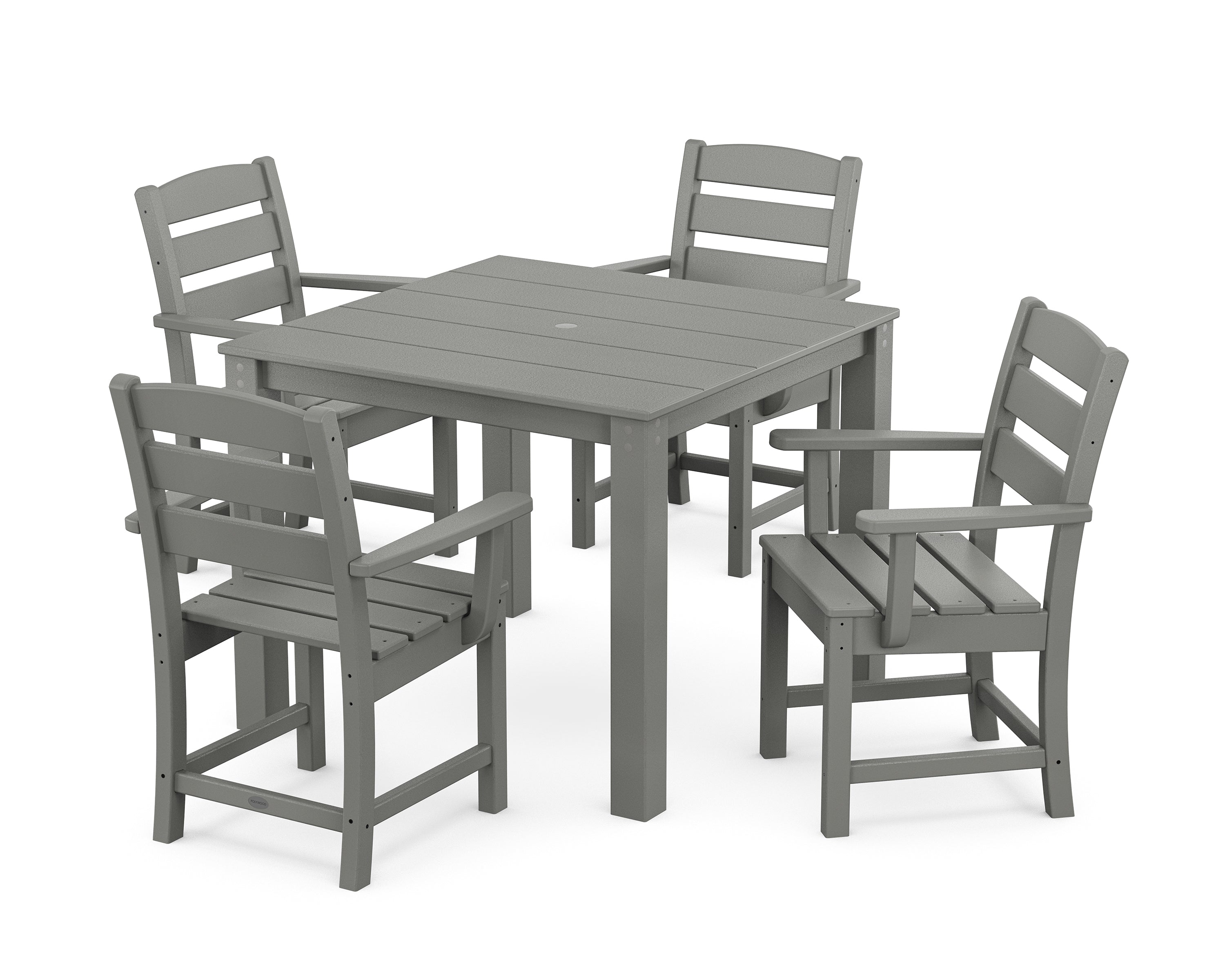 POLYWOOD Lakeside 5-Piece Parsons Dining Set in Slate Grey