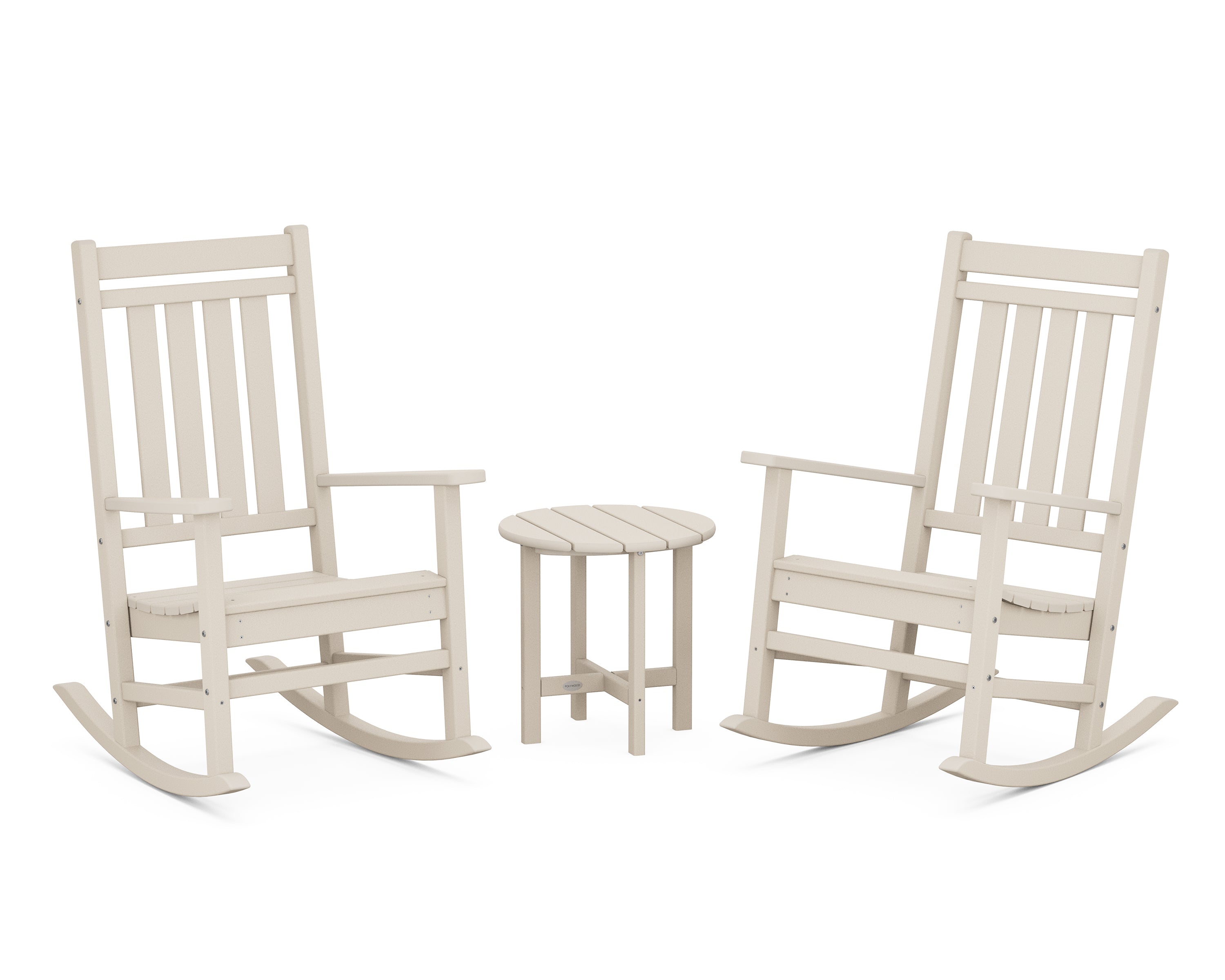 POLYWOOD Estate 3-Piece Rocking Chair Set in Sand