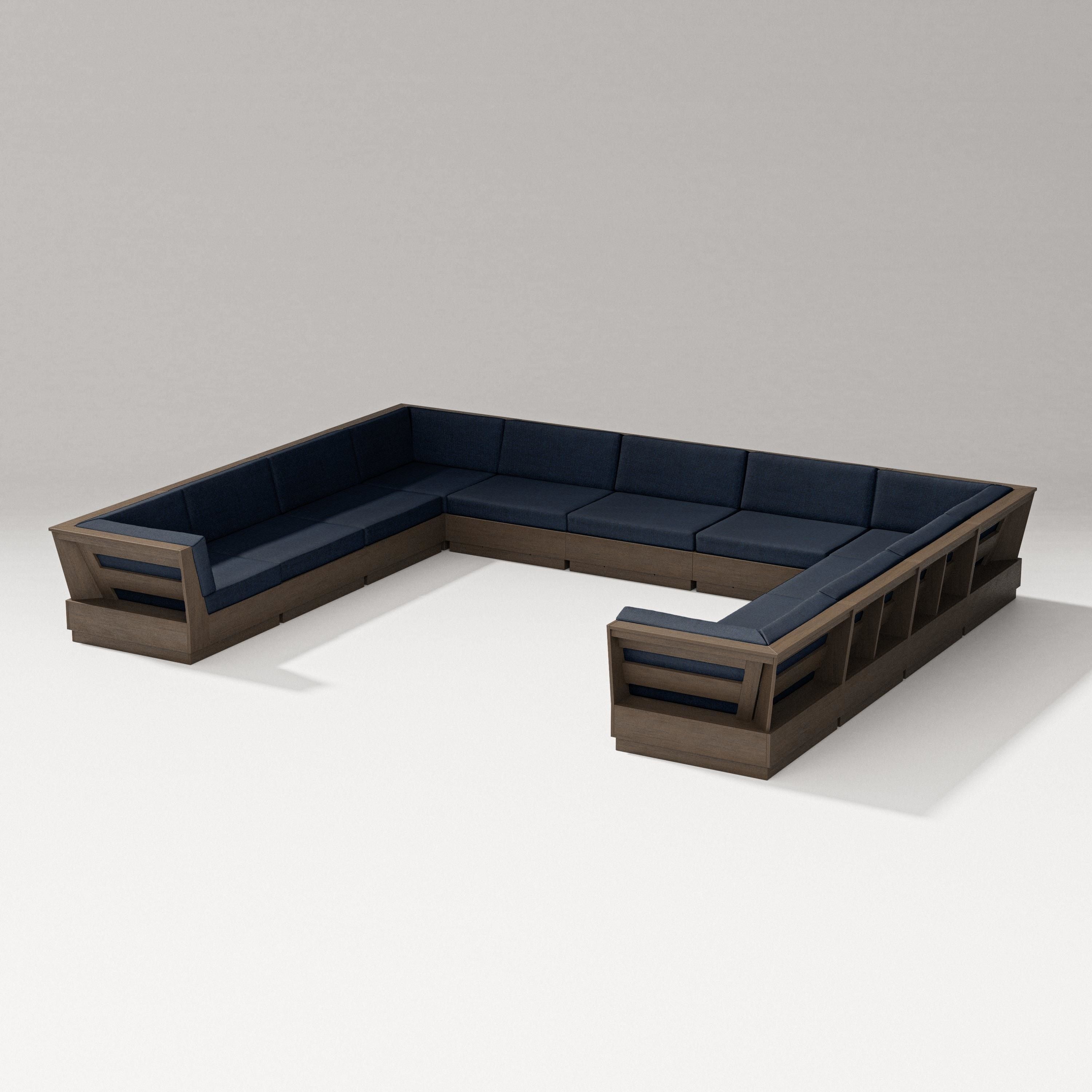 PW Designer Series Elevate Large U-Shaped Sectional in Kona / Marine Indigo