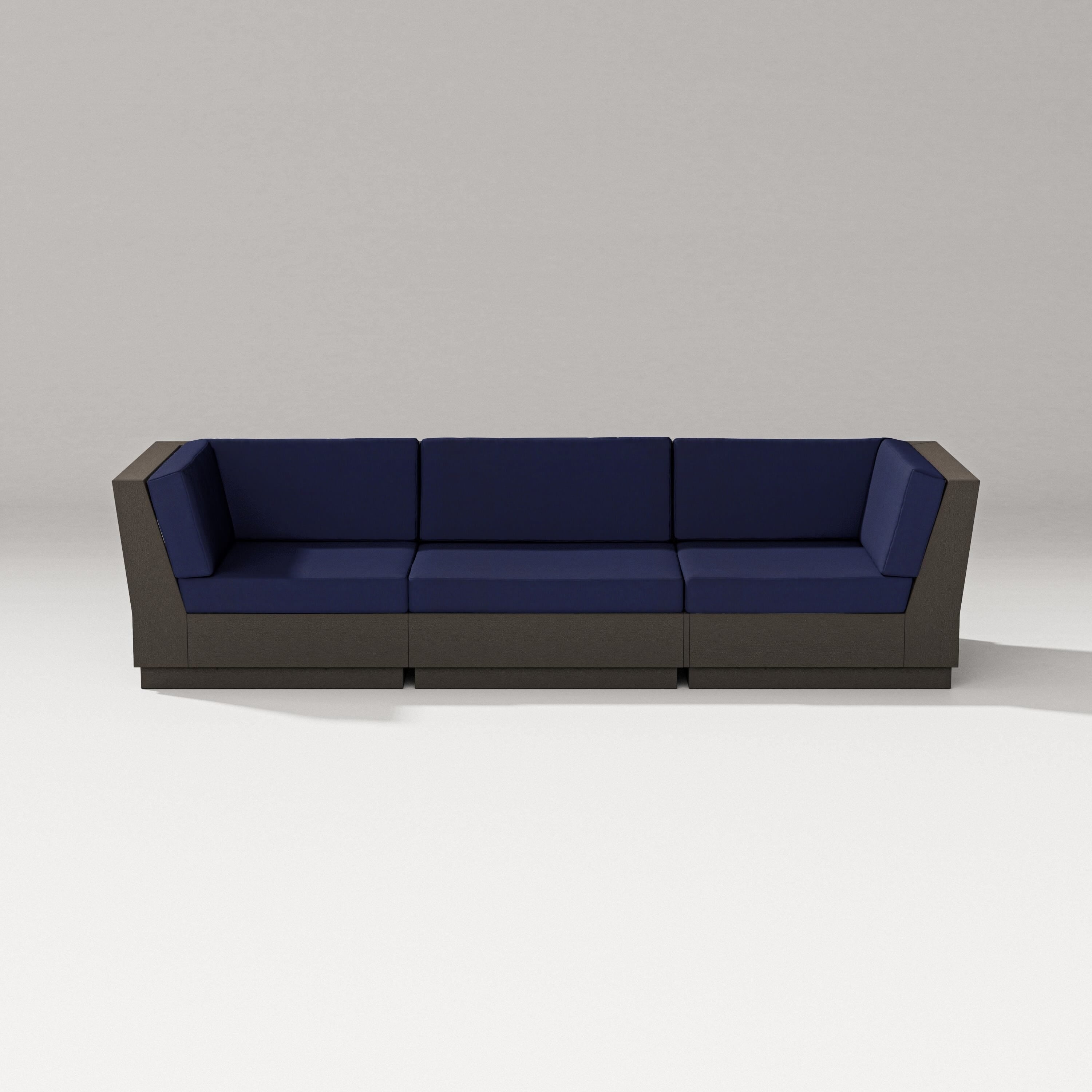 PW Designer Series Elevate Sofa Sectional in Vintage Coffee / Navy