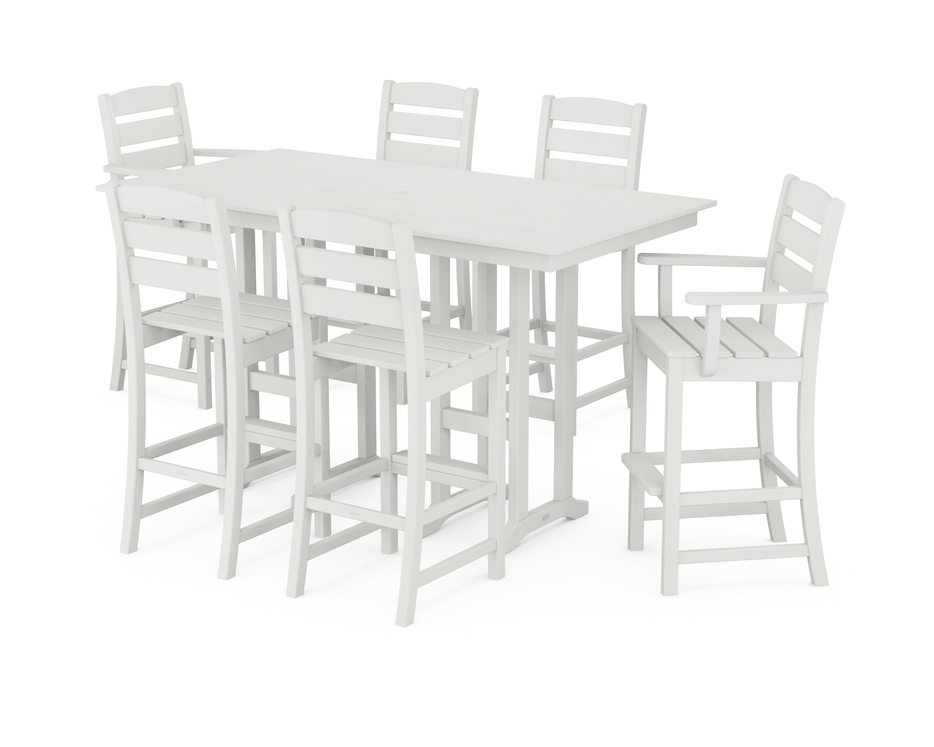 POLYWOOD Lakeside 7-Piece Bar Set in Vintage White