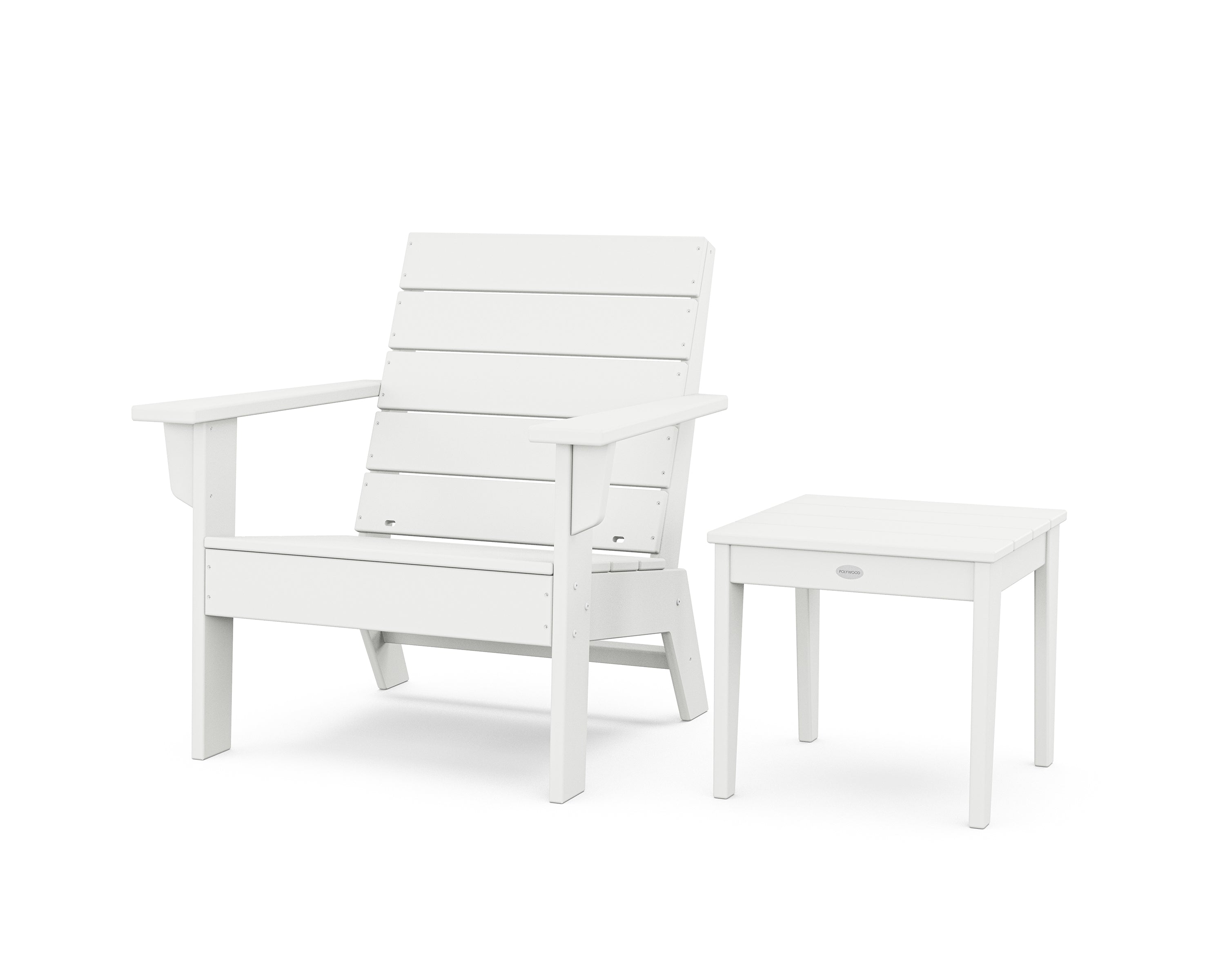 POLYWOOD Eastport Lounge Chair 2-Piece Set in White