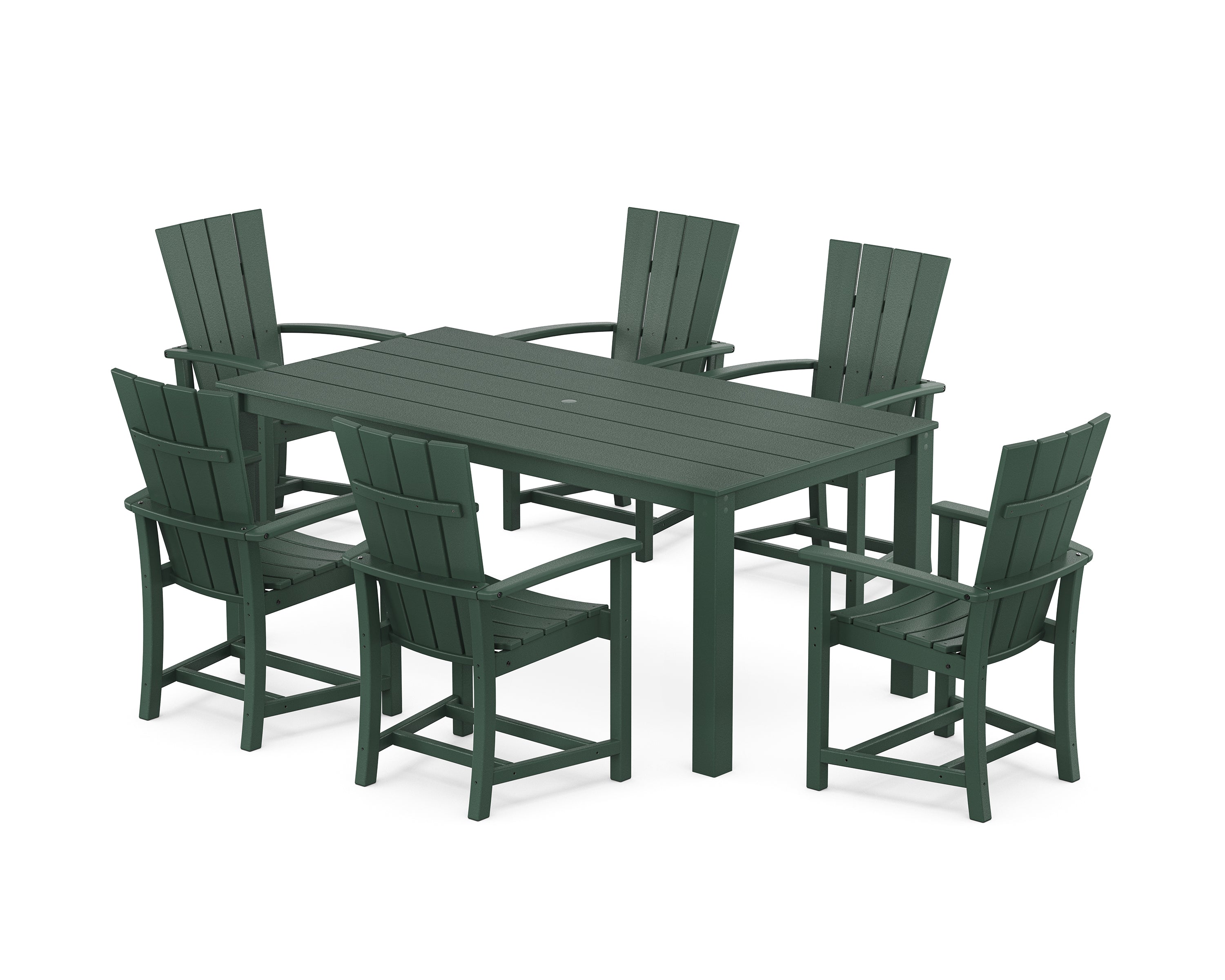 POLYWOOD Quattro 7-Piece Parsons Dining Set in Green