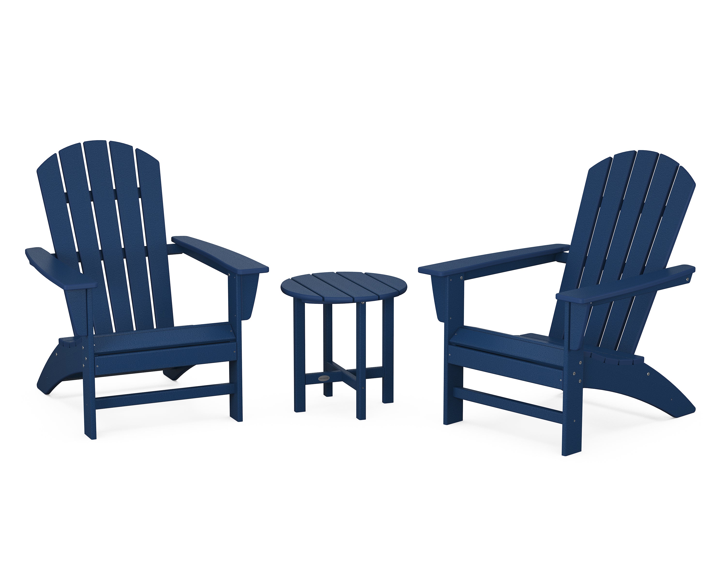 POLYWOOD® Nautical 3-Piece Adirondack Set in Navy