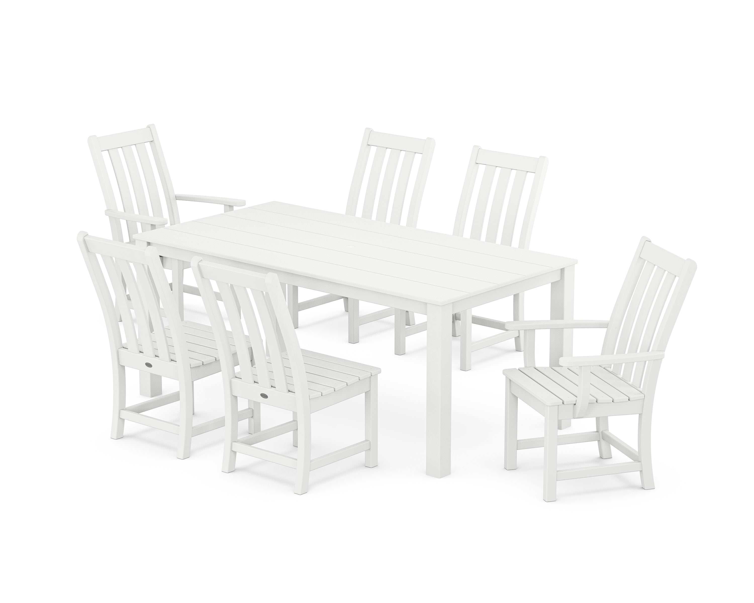 POLYWOOD Vineyard 7-Piece Parsons Dining Set in White