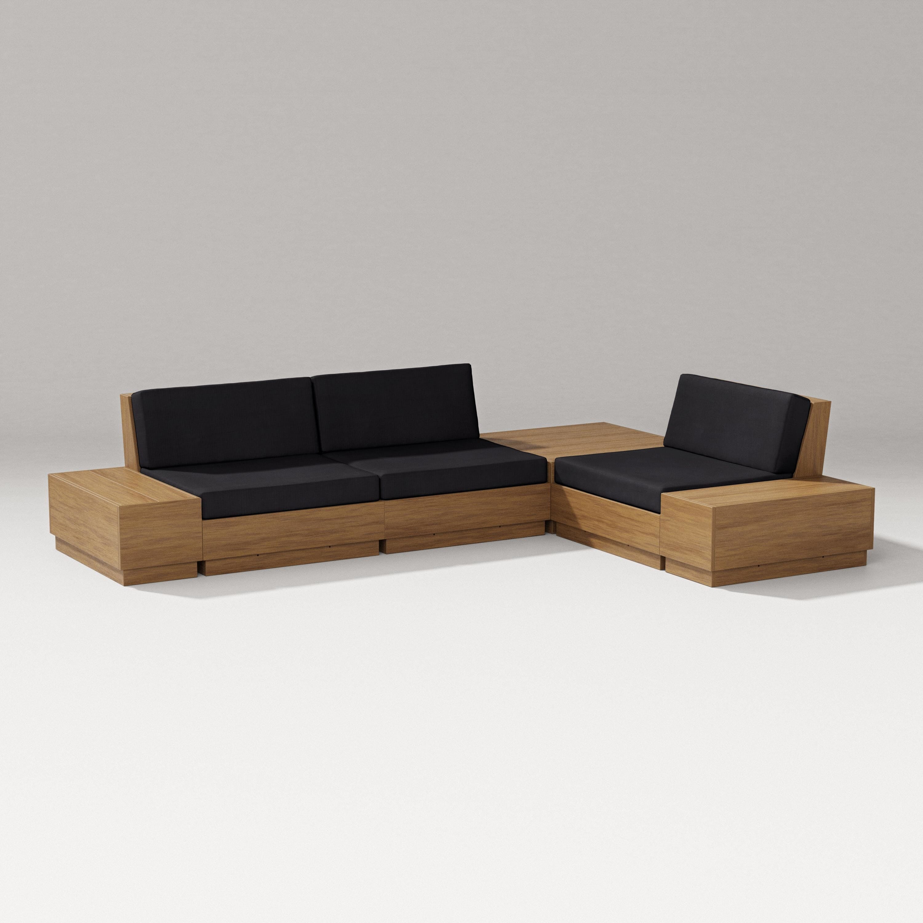 PW Designer Series Elevate 6-Piece Corner Sectional in Natural / Midnight Linen