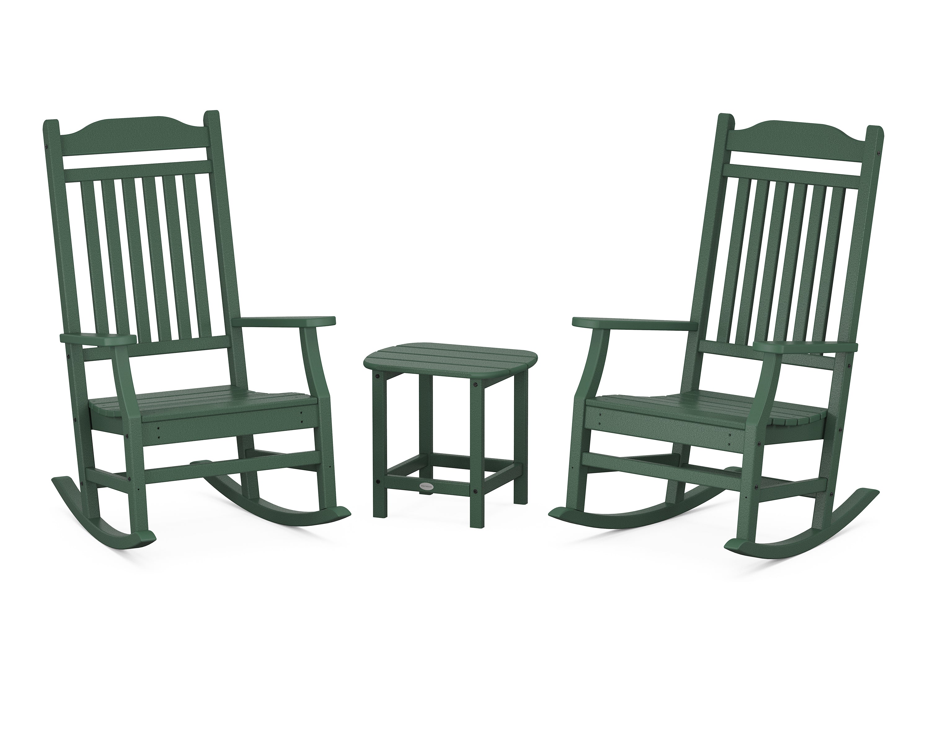 POLYWOOD Country Living Rocking Chair 3-Piece Set in Green