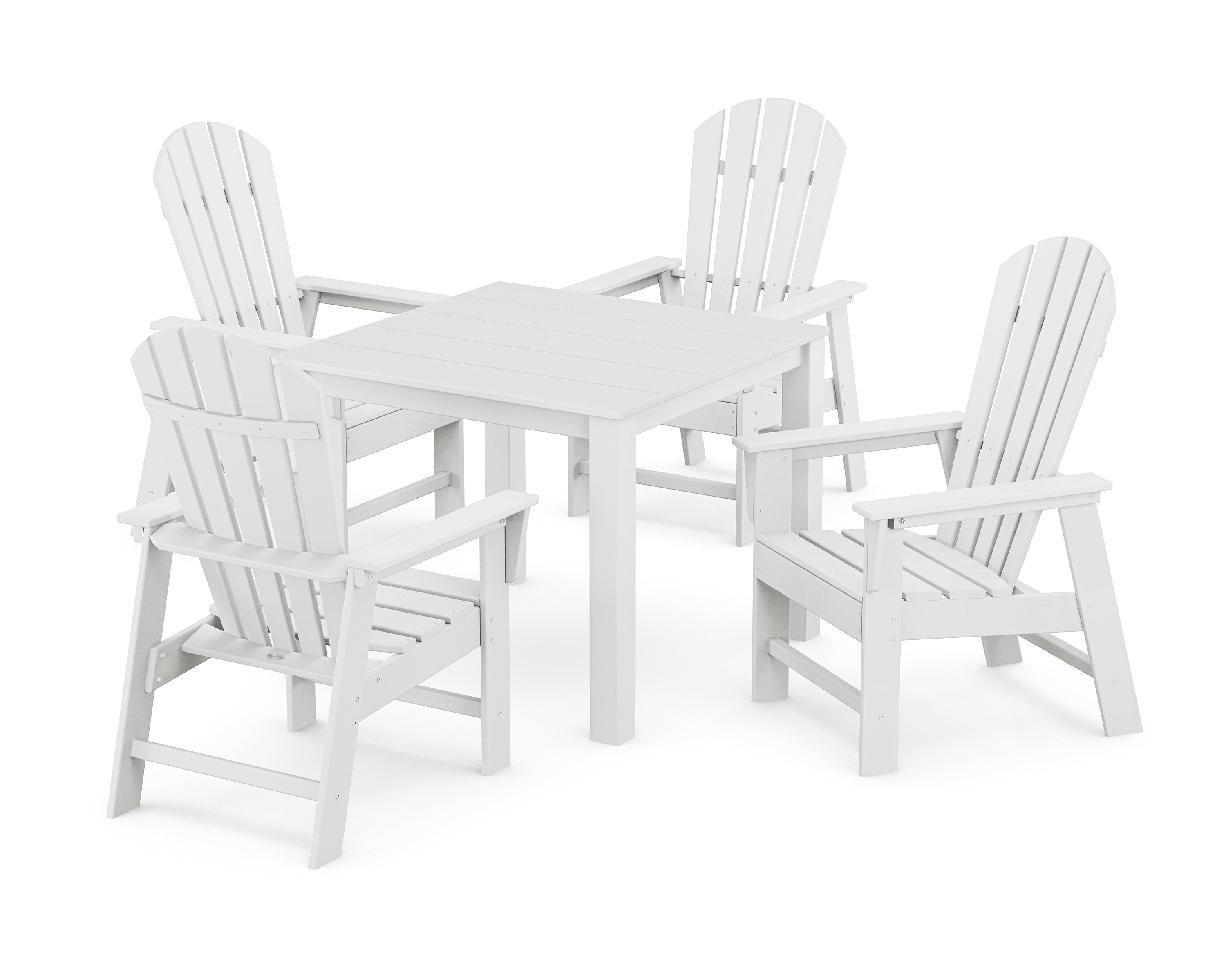 POLYWOOD South Beach Coast 5-Piece Parsons Dining Set in White
