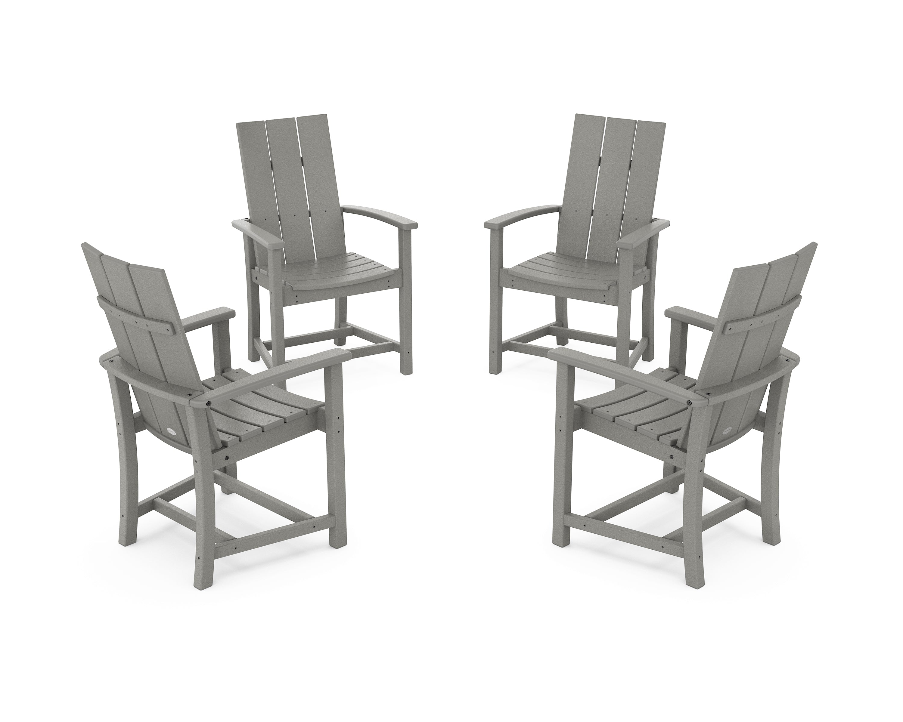 POLYWOOD® Modern 4-Piece Upright Adirondack Conversation Set in Slate Grey