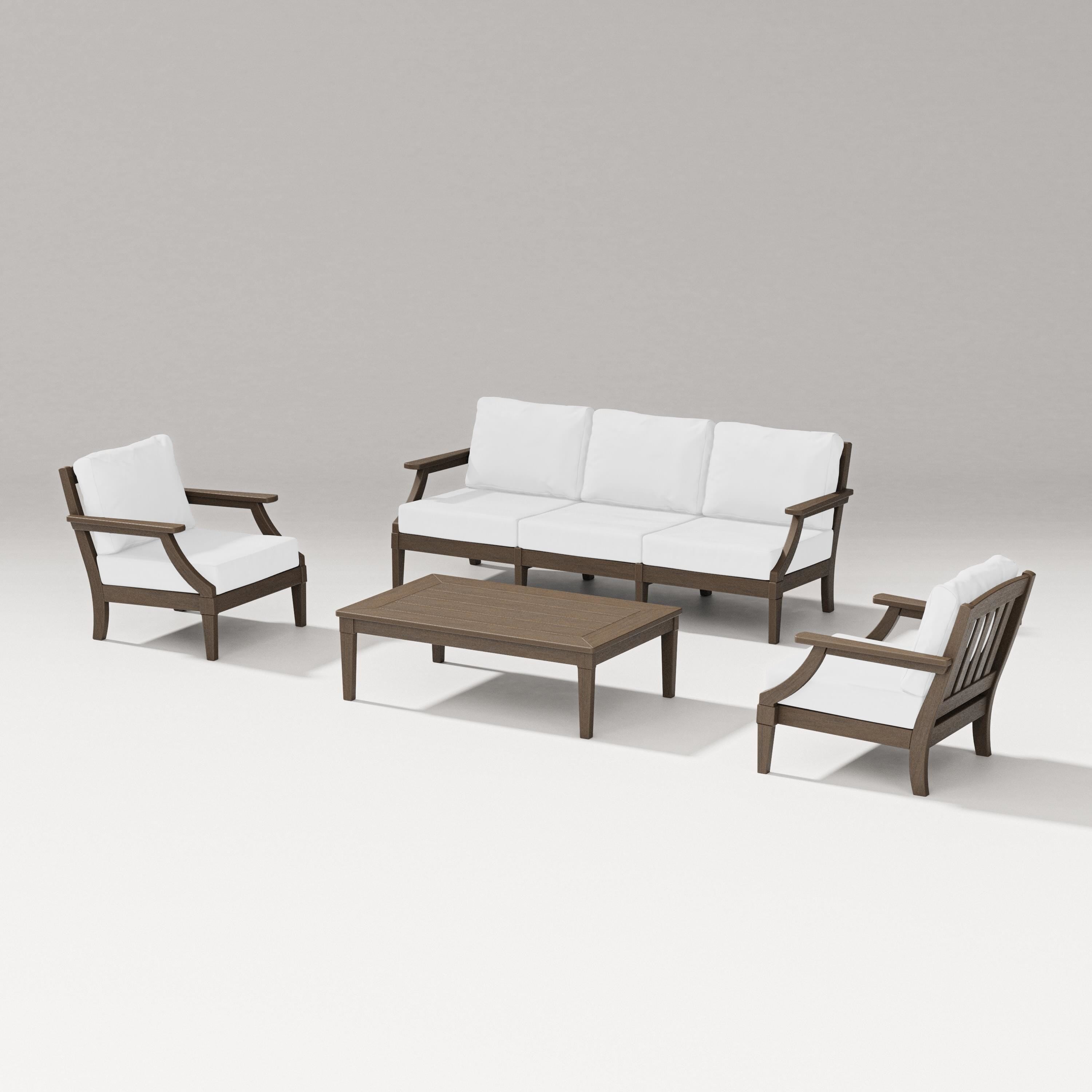 PW Designer Series Estate 4-Piece Lounge Sofa Set in Kona / Natural