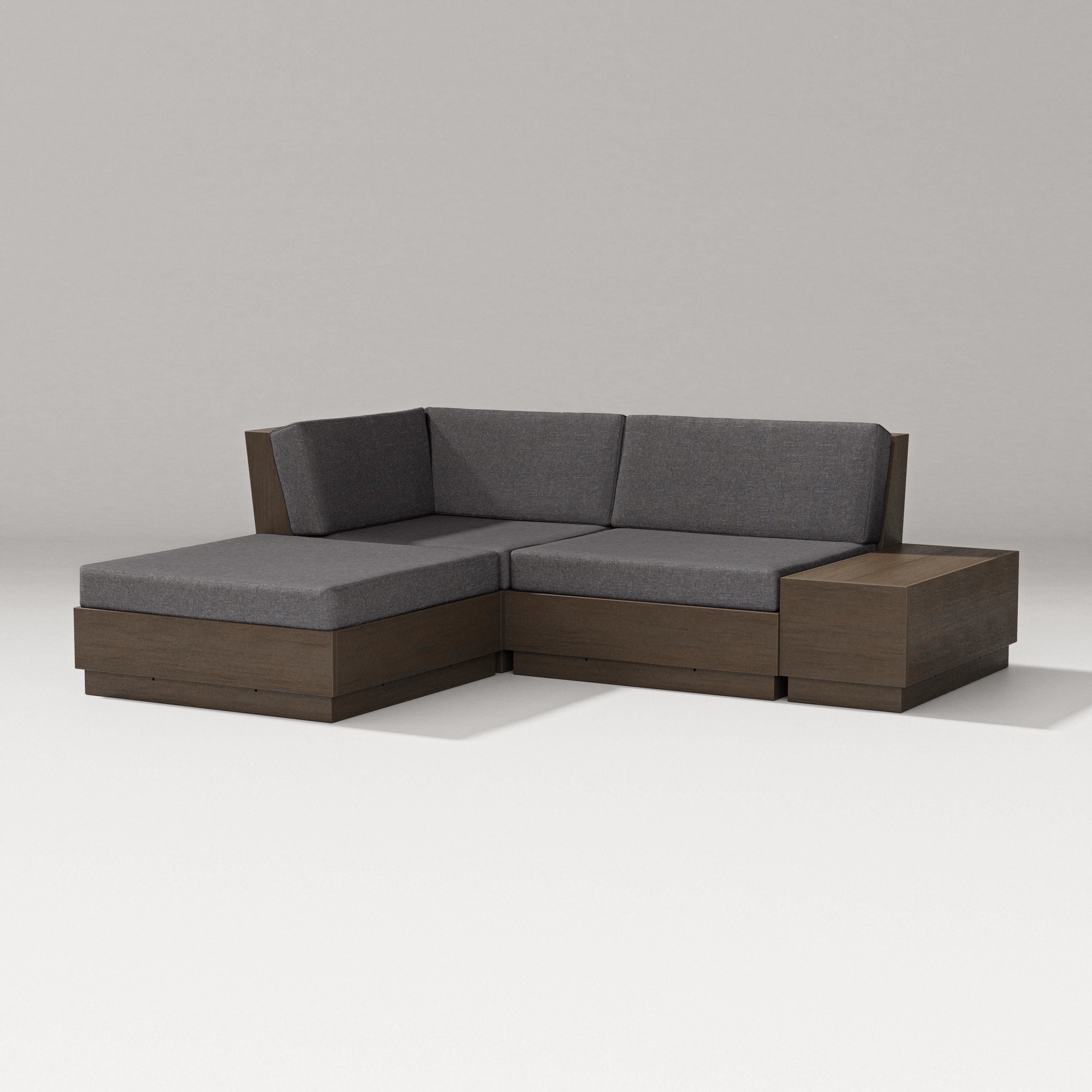 PW Designer Series Elevate Loveseat Sectional with Chaise in Kona / Ash Charcoal
