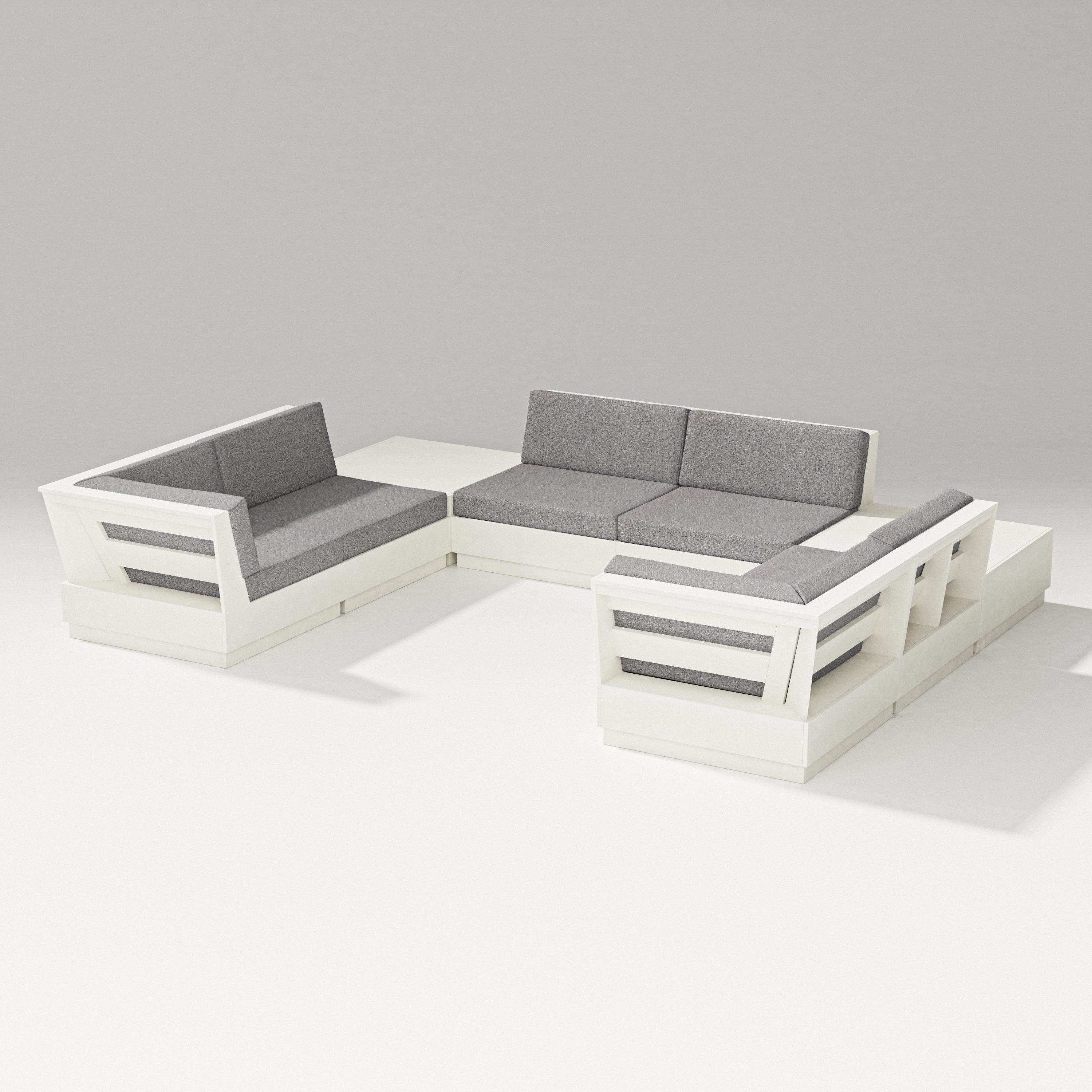 PW Designer Series Elevate 8-Piece U-Shaped Sectional in Vintage White / Grey Mist