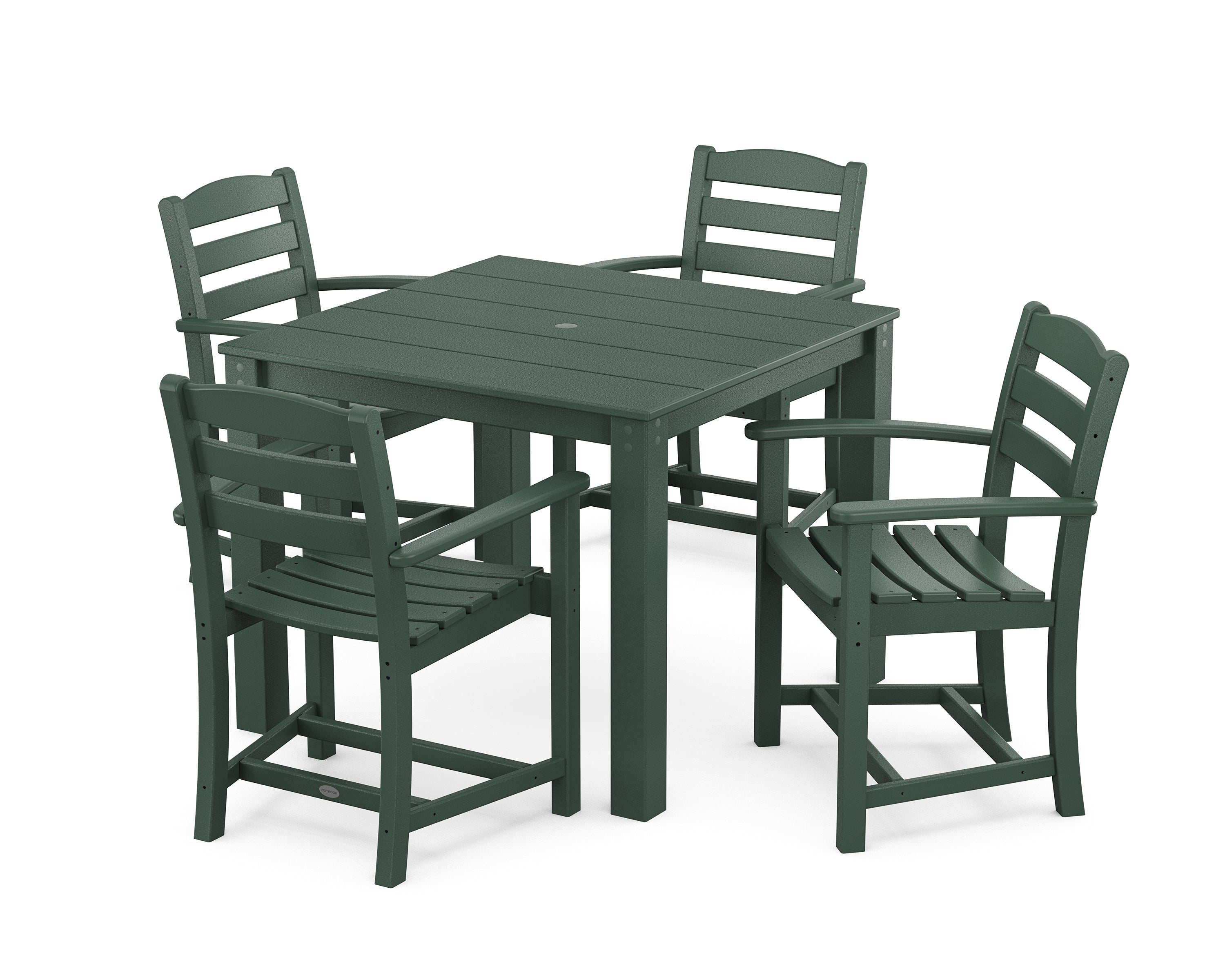POLYWOOD La Casa Cafe' 5-Piece Parsons Dining Set in Green