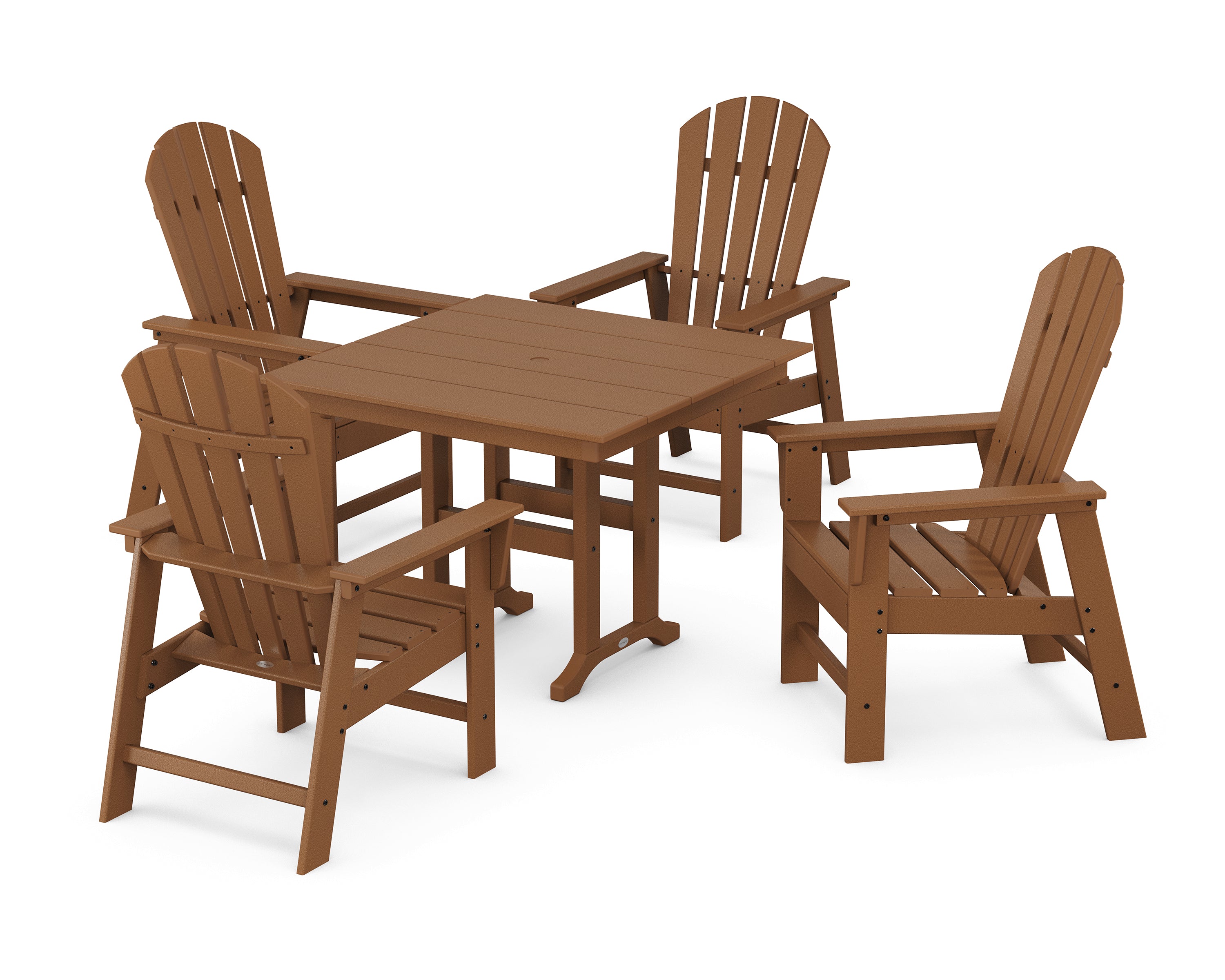 POLYWOOD® South Beach 5-Piece Farmhouse Dining Set in Teak