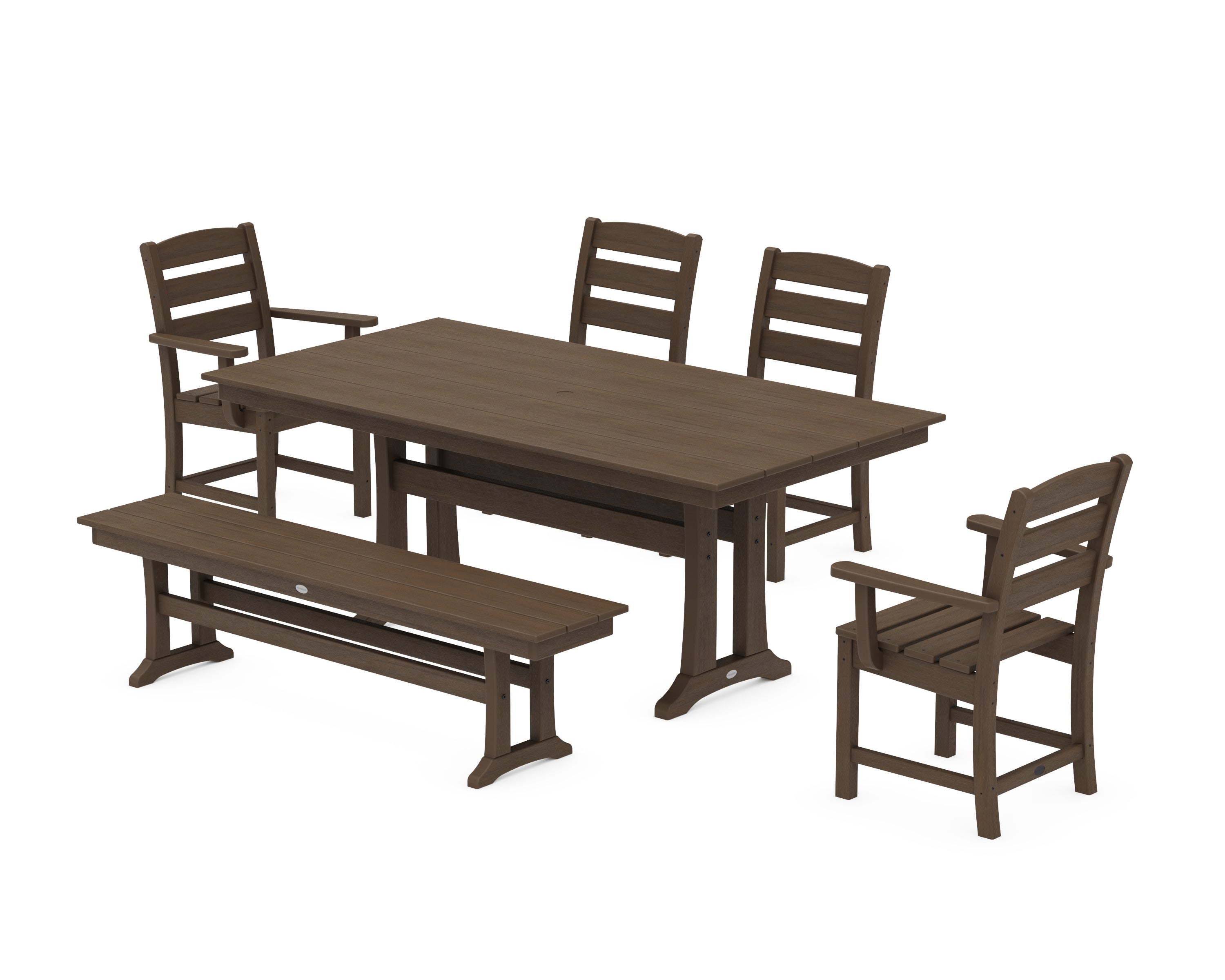 POLYWOOD Lakeside 6-Piece Farmhouse Dining Set With Trestle Legs in Kona