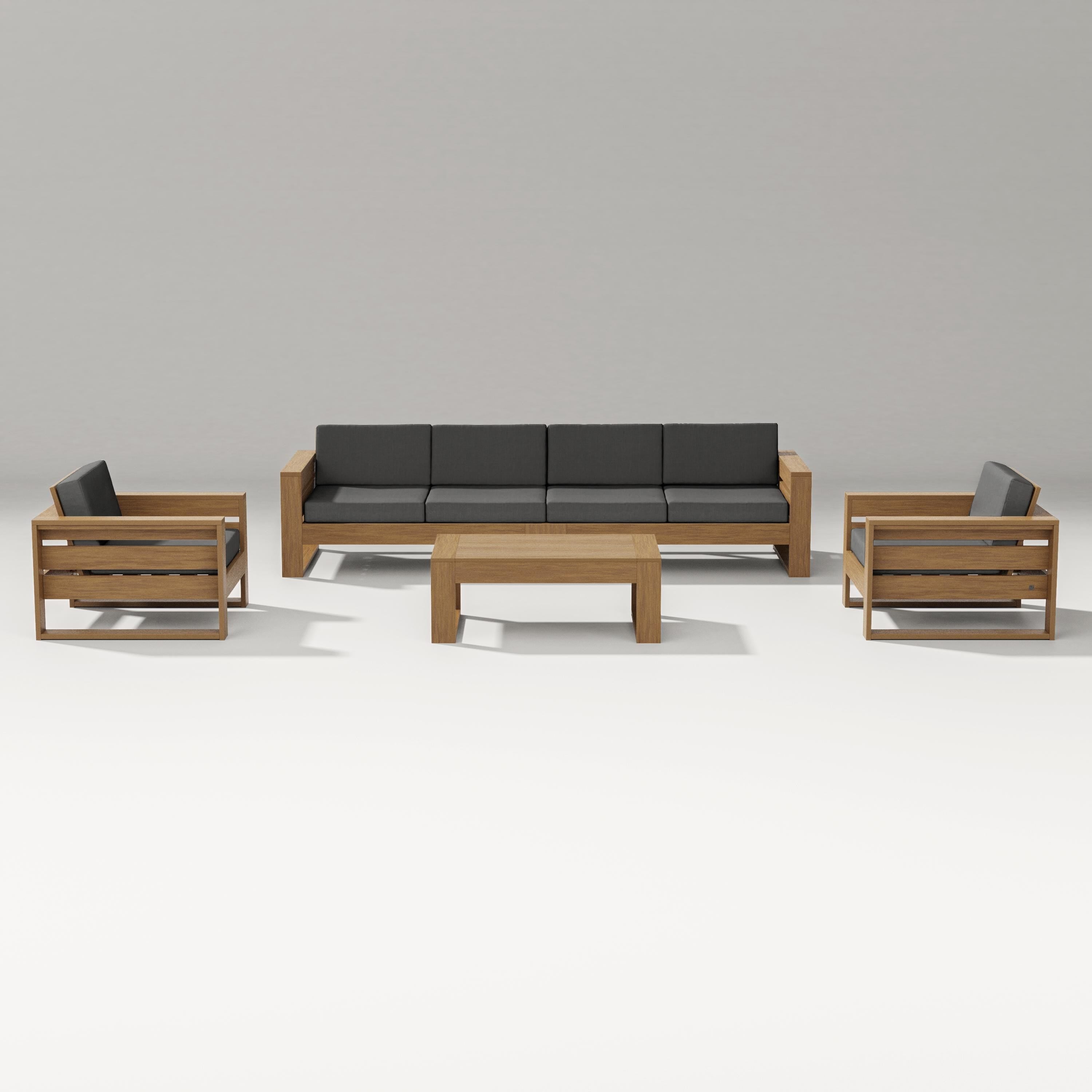 PW Designer Series Latitude 5-Piece Lounge Sofa Set in Natural / Spectrum Carbon