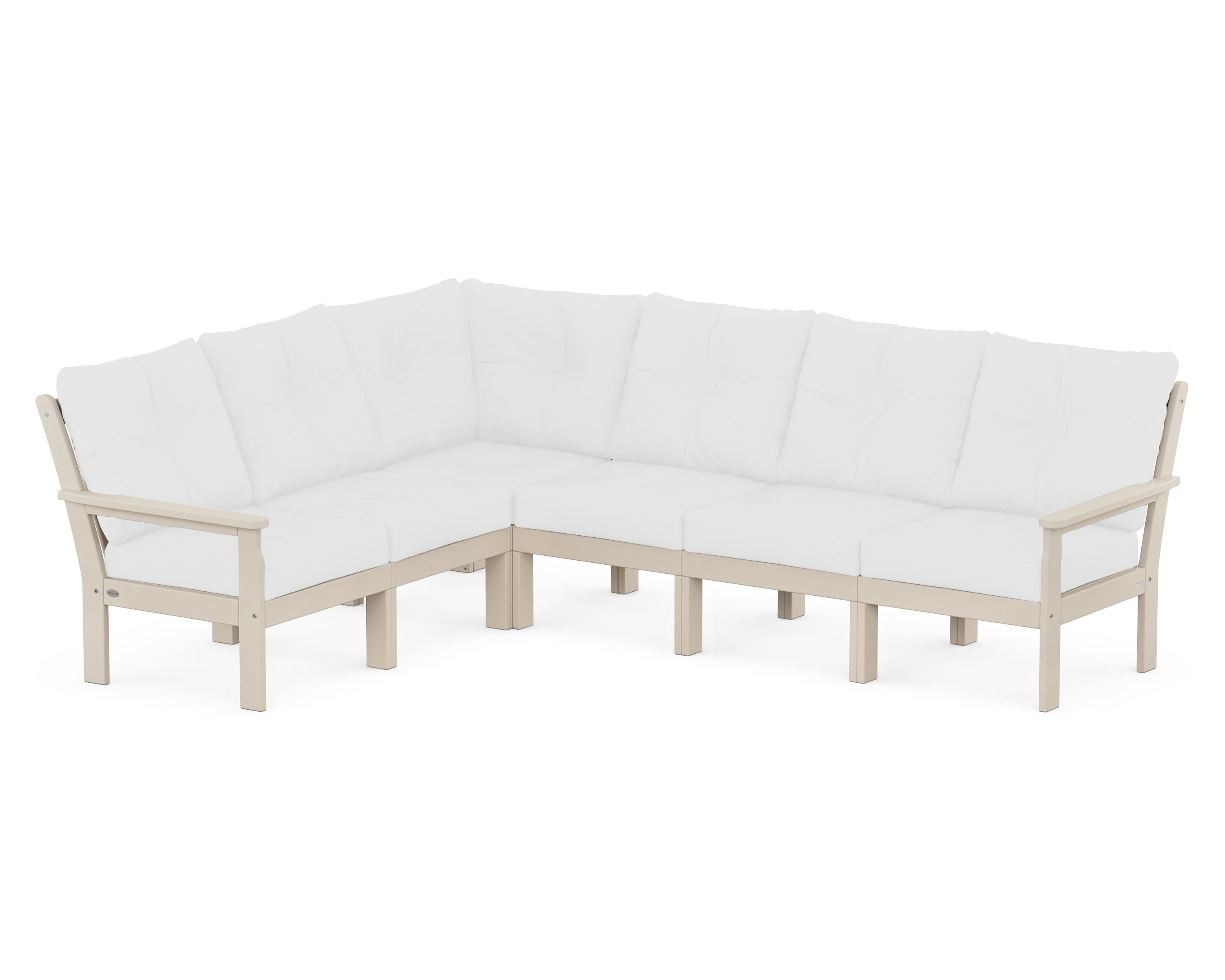 POLYWOOD Vineyard 6-Piece Sectional in Sand / Natural