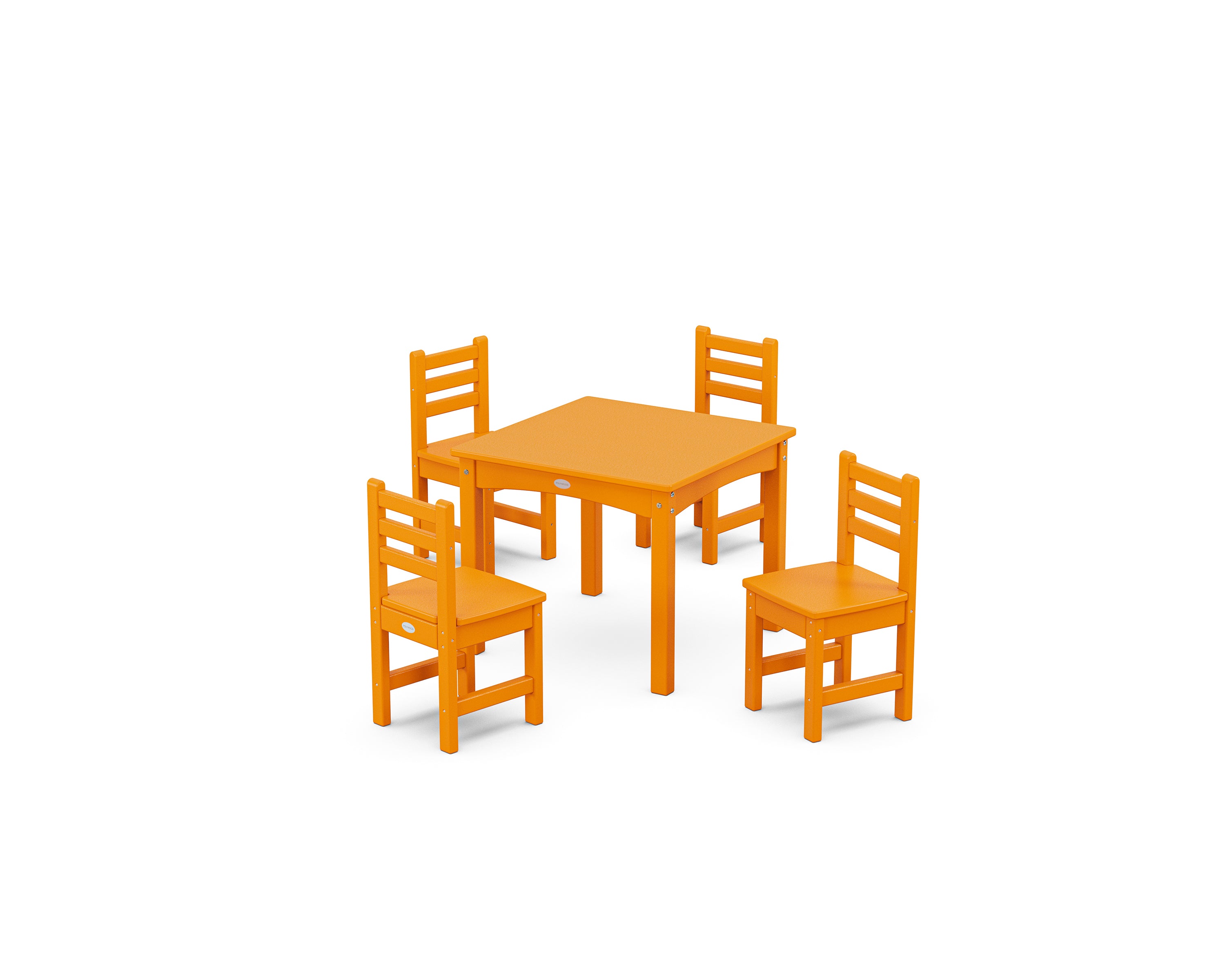 POLYWOOD Lakeside Toddler 5-Piece Dining Set in Tangerine