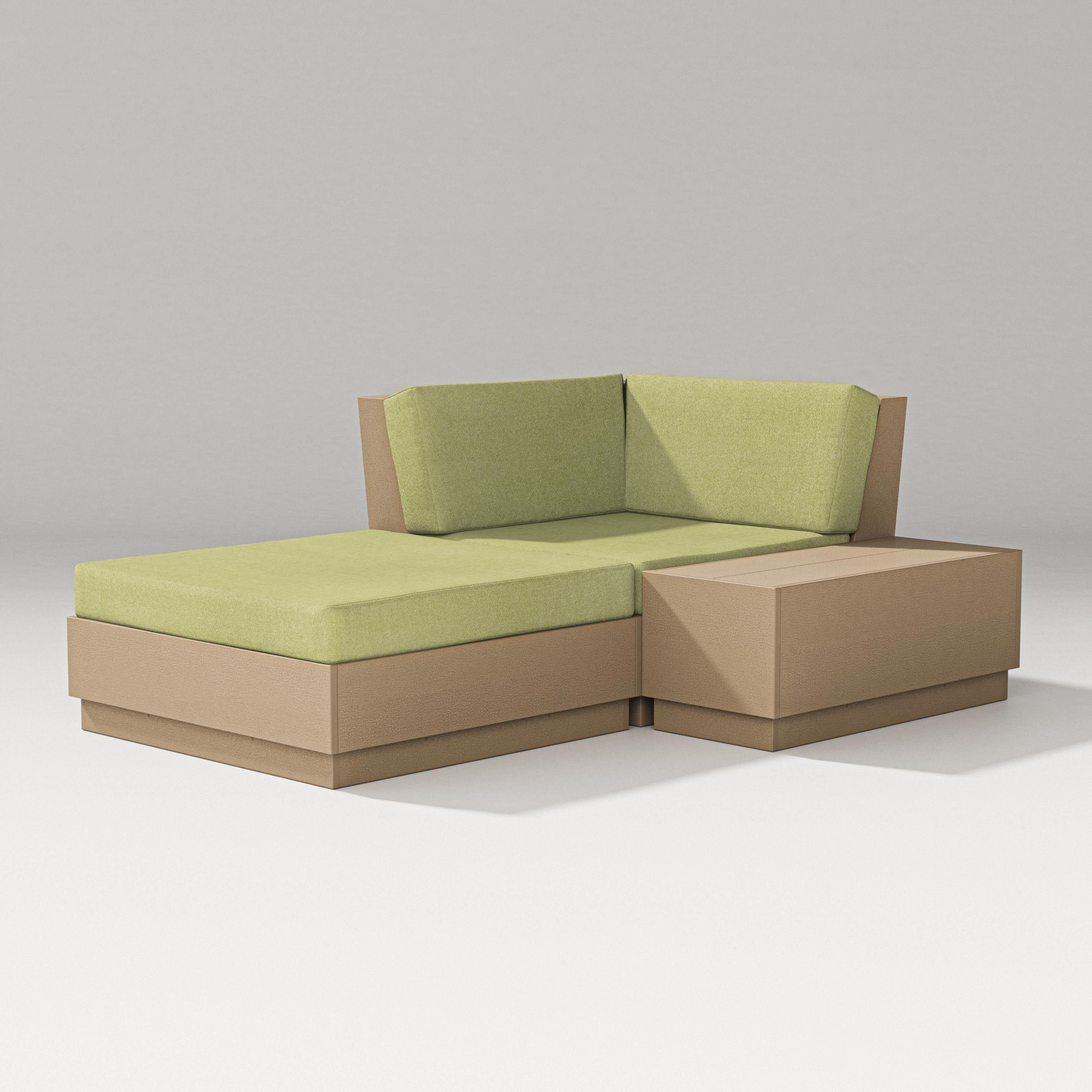 PW Designer Series Elevate Corner Chaise in Vintage Sahara / Chartreuse Boucle