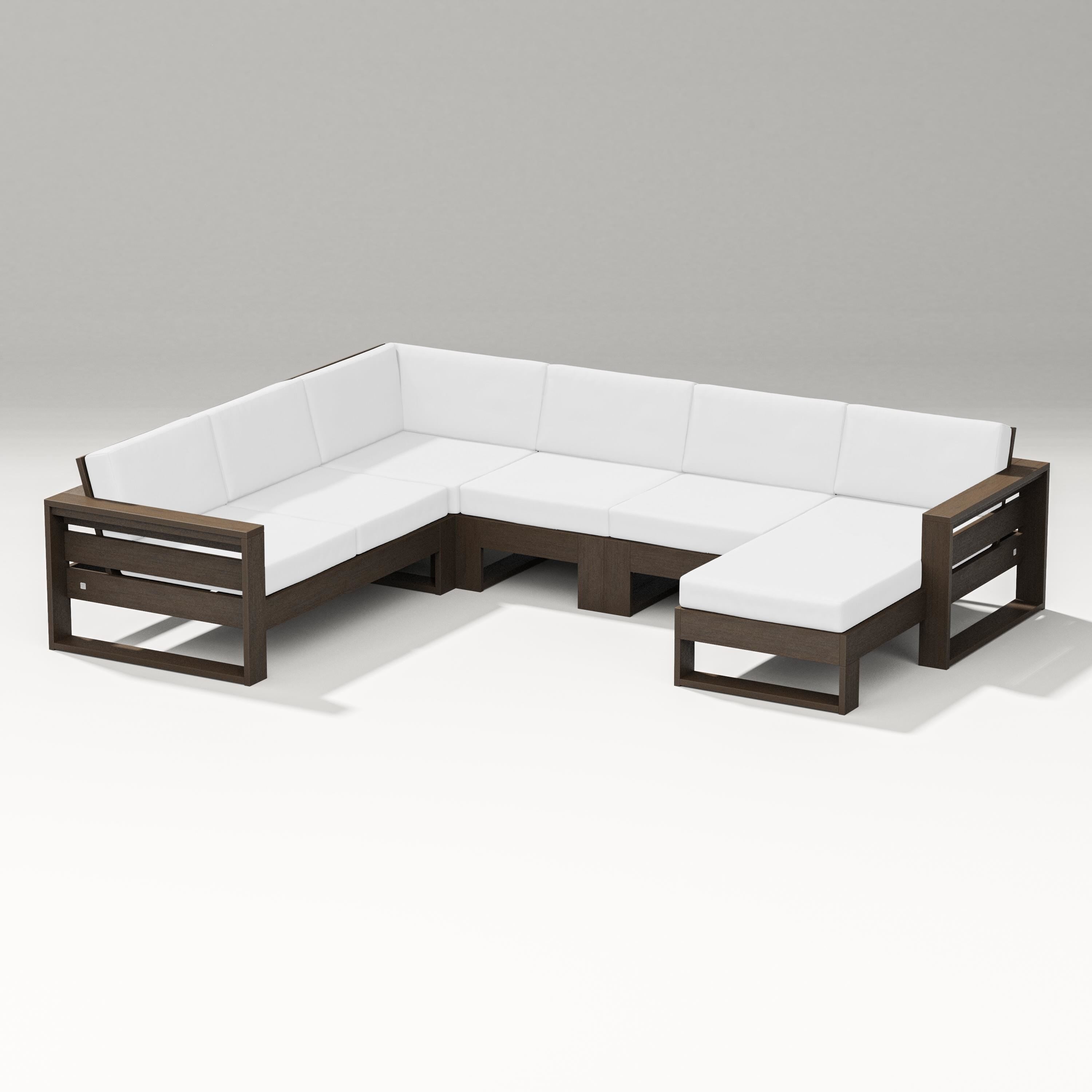 PW Designer Series Latitude Corner Sectional with Right Chaise in Kona / Natural