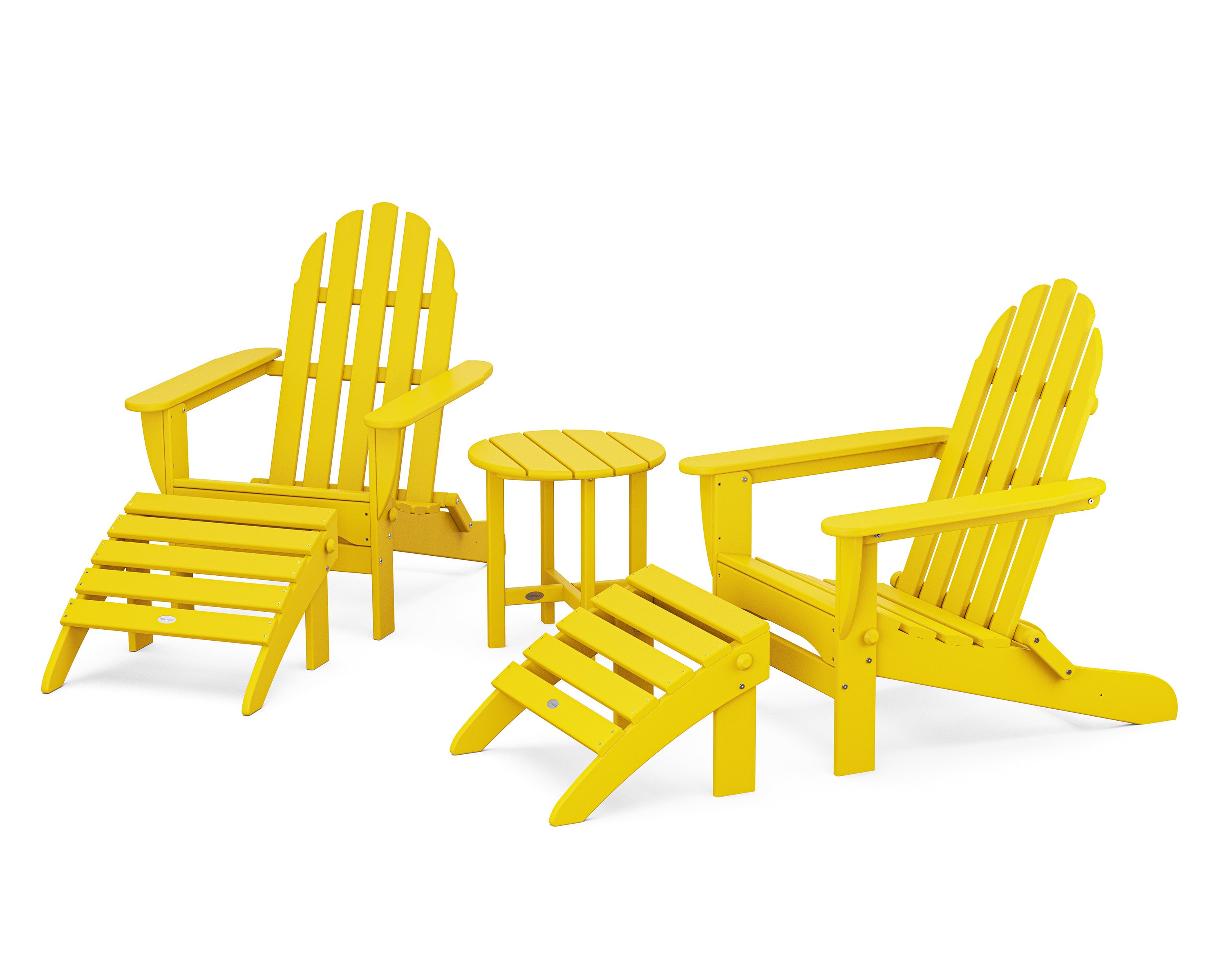 POLYWOOD® Classic Adirondack 5-Piece Casual Set in Lemon