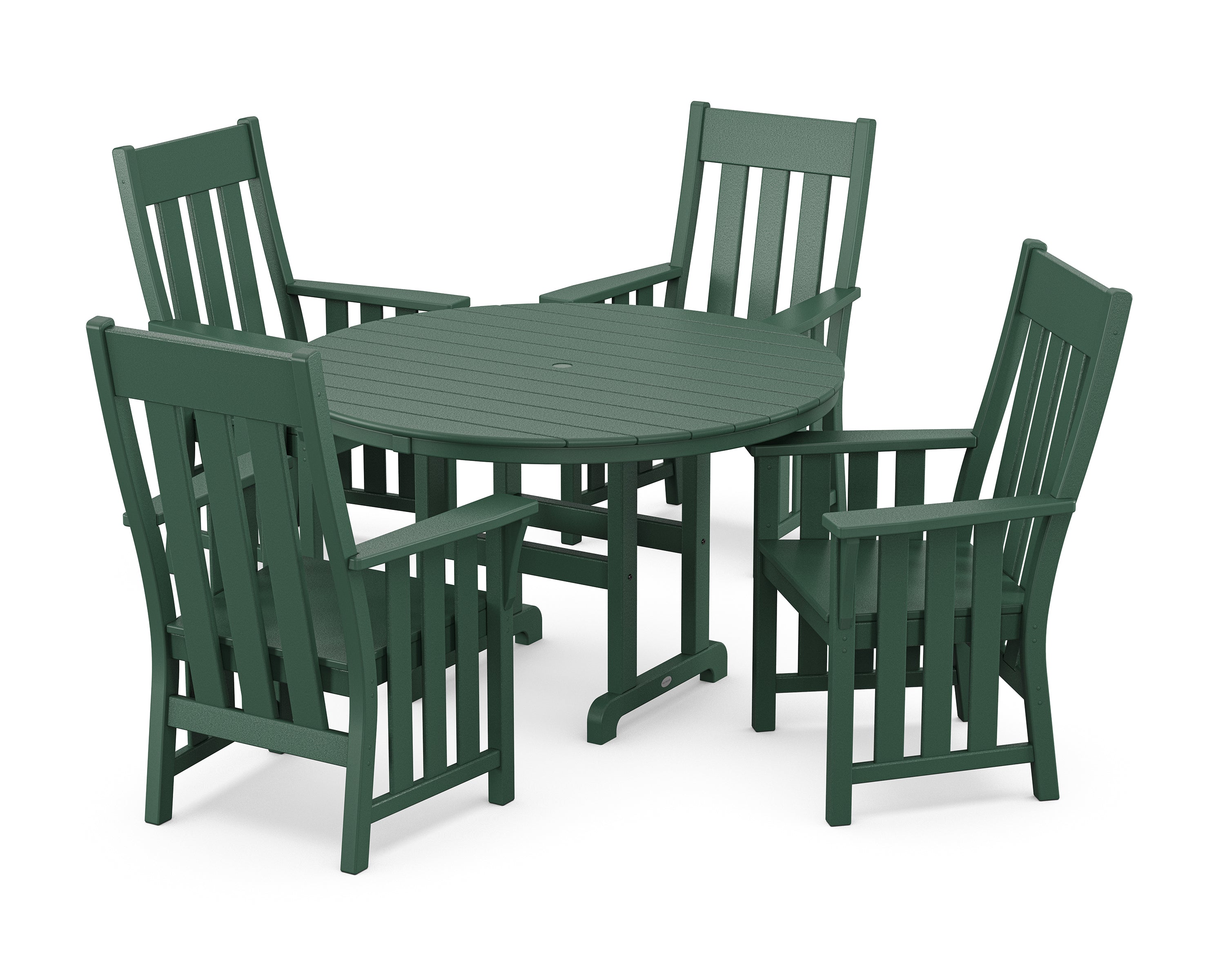 Martha Stewart by POLYWOOD® Acadia 5-Piece Round Farmhouse Dining Set in Green