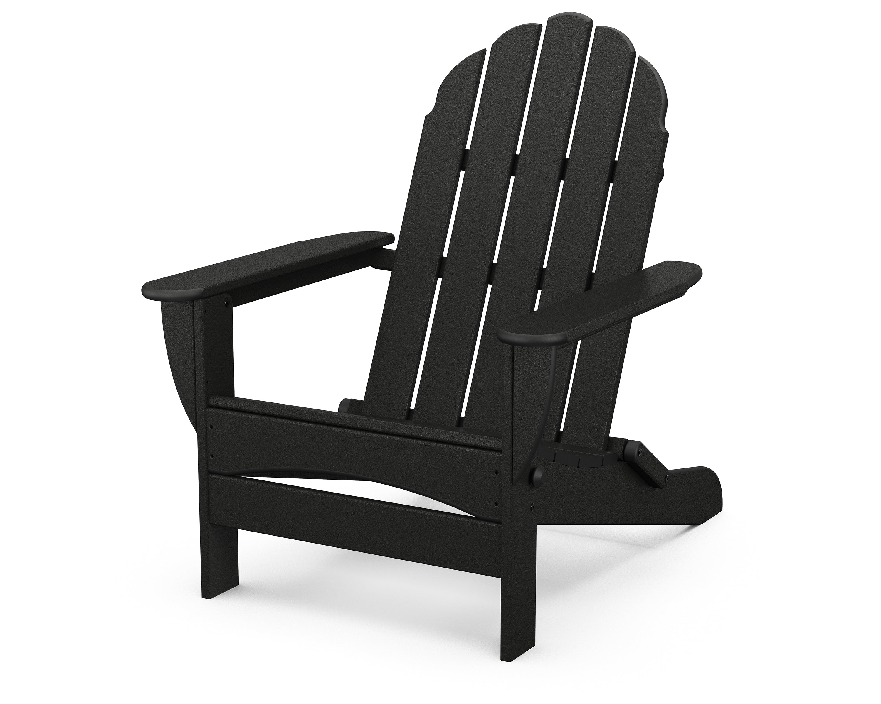 POLYWOOD Classic Oversized Folding Adirondack Chair in Black