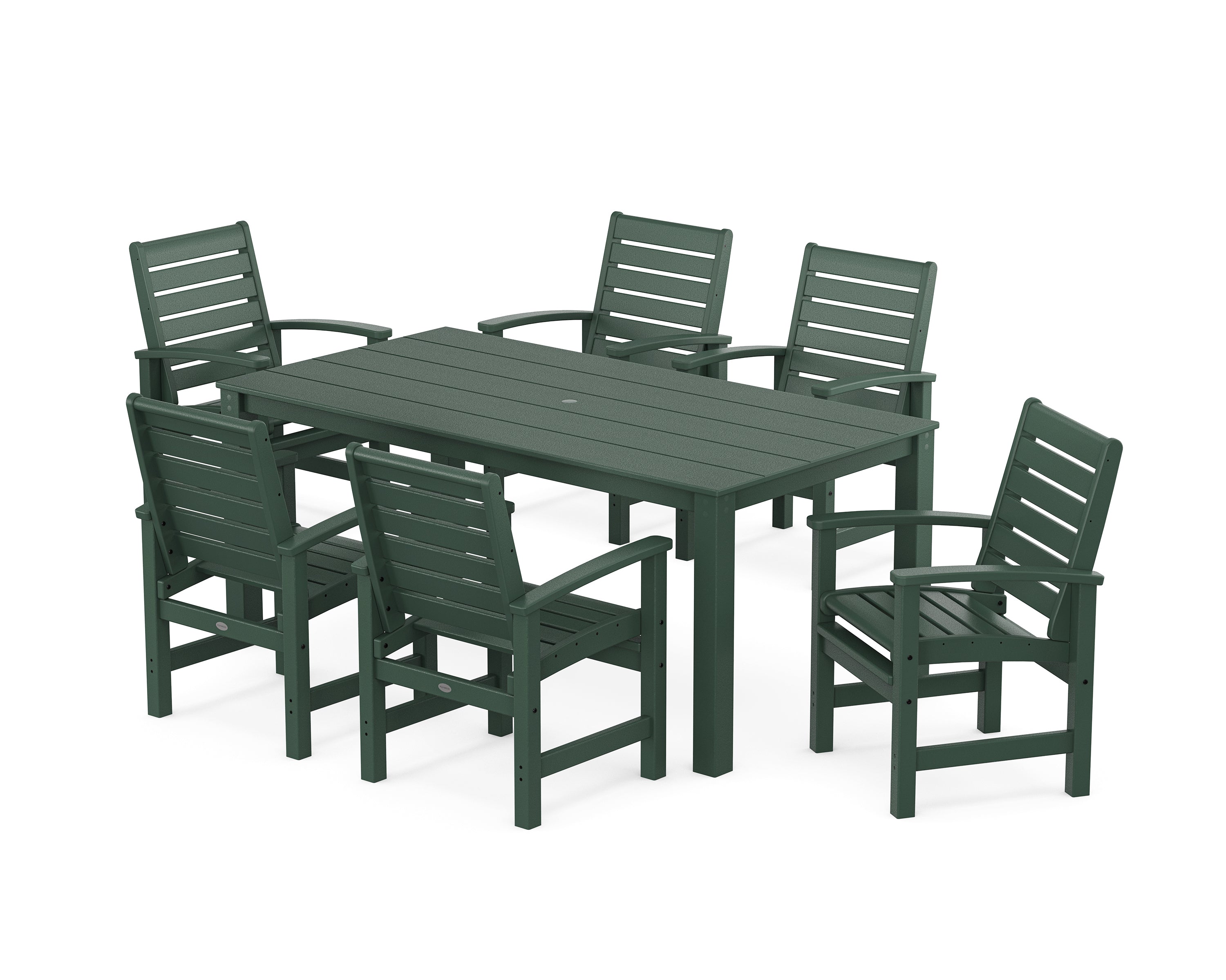 POLYWOOD Signature 7-Piece Parsons Dining Set in Green