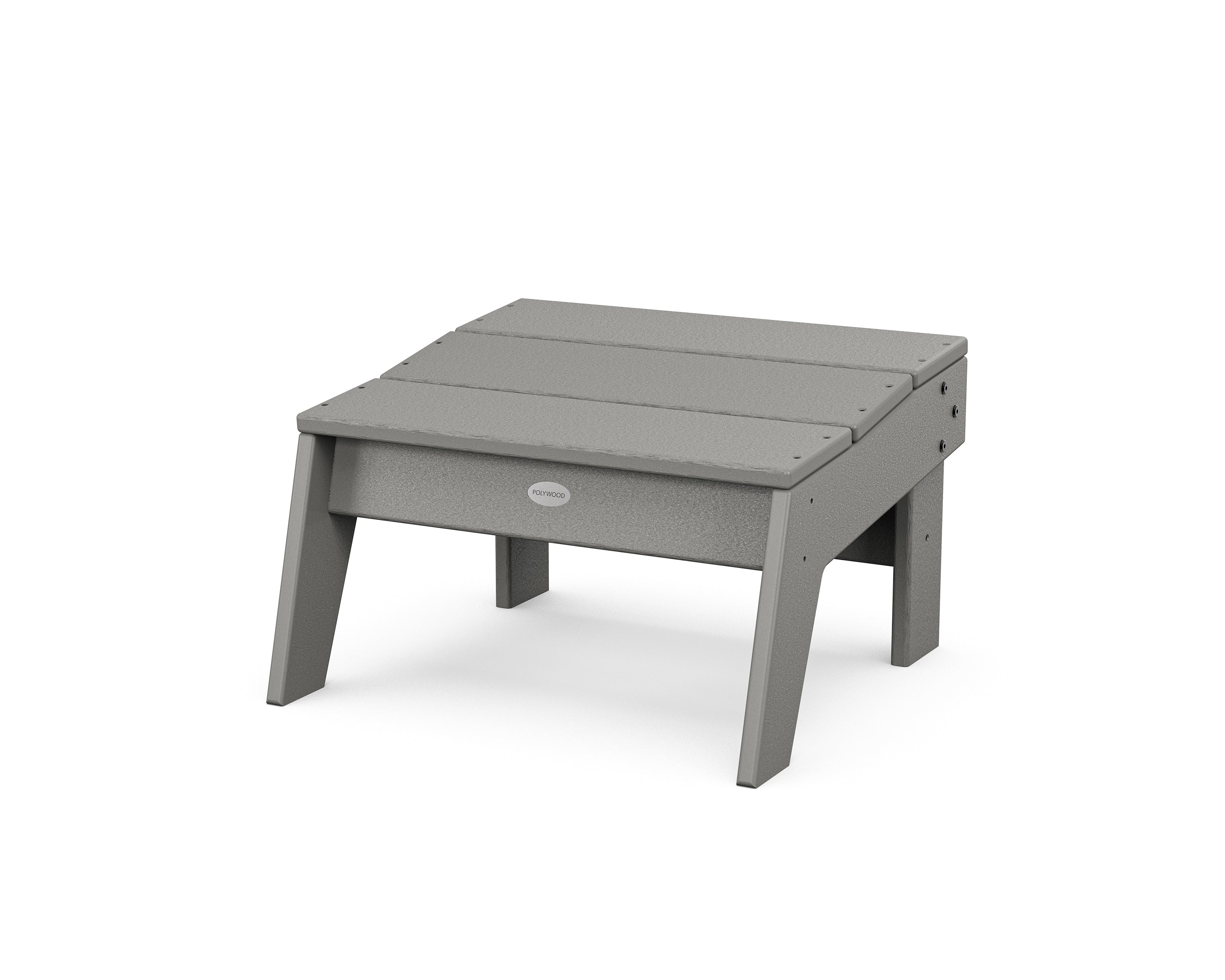 POLYWOOD Modern Studio Ottoman in Slate Grey
