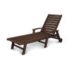 POLYWOOD Signature Chaise with Wheels in Mahogany