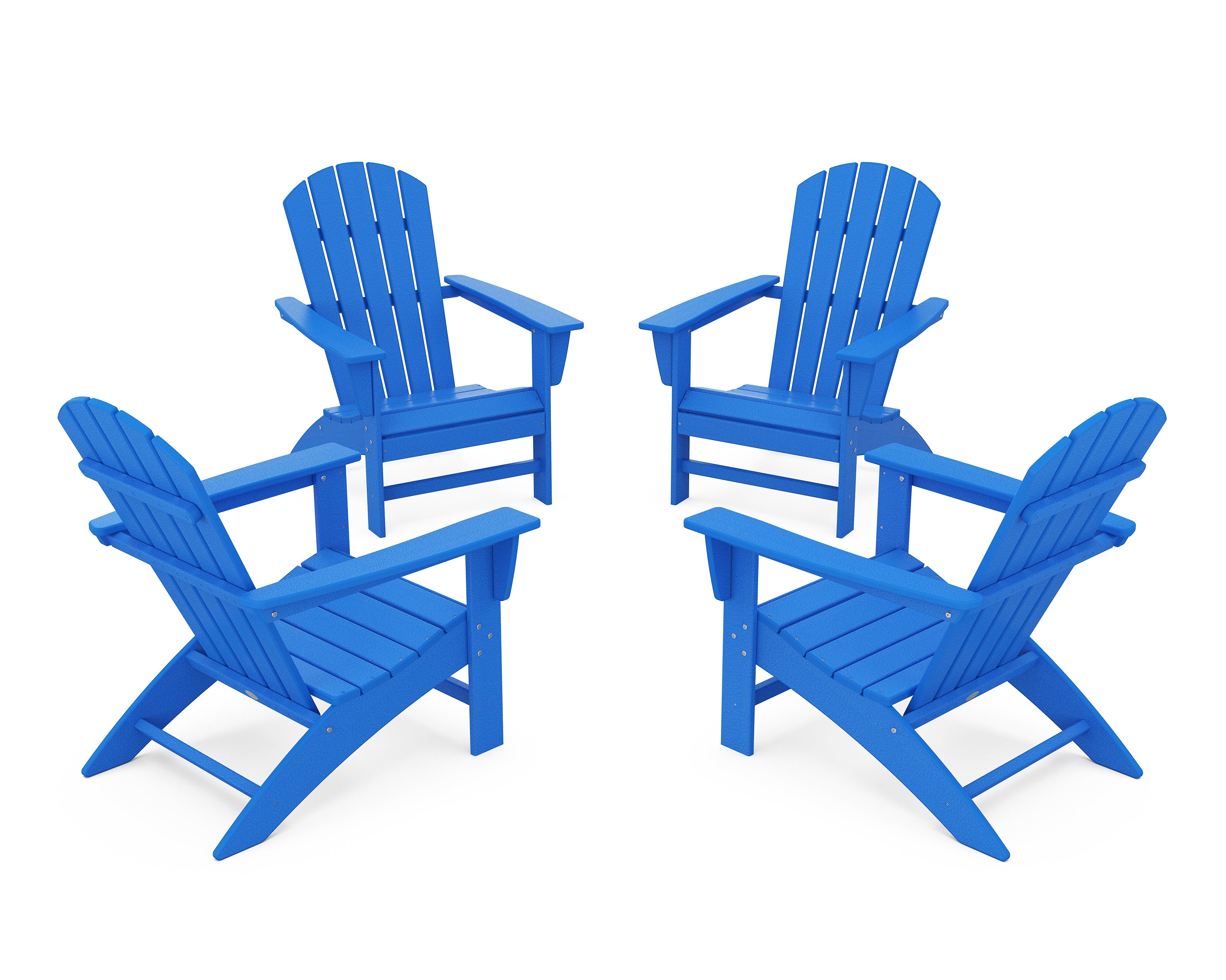 POLYWOOD Nautical 4-Piece Adirondack Conversation Set in Pacific Blue