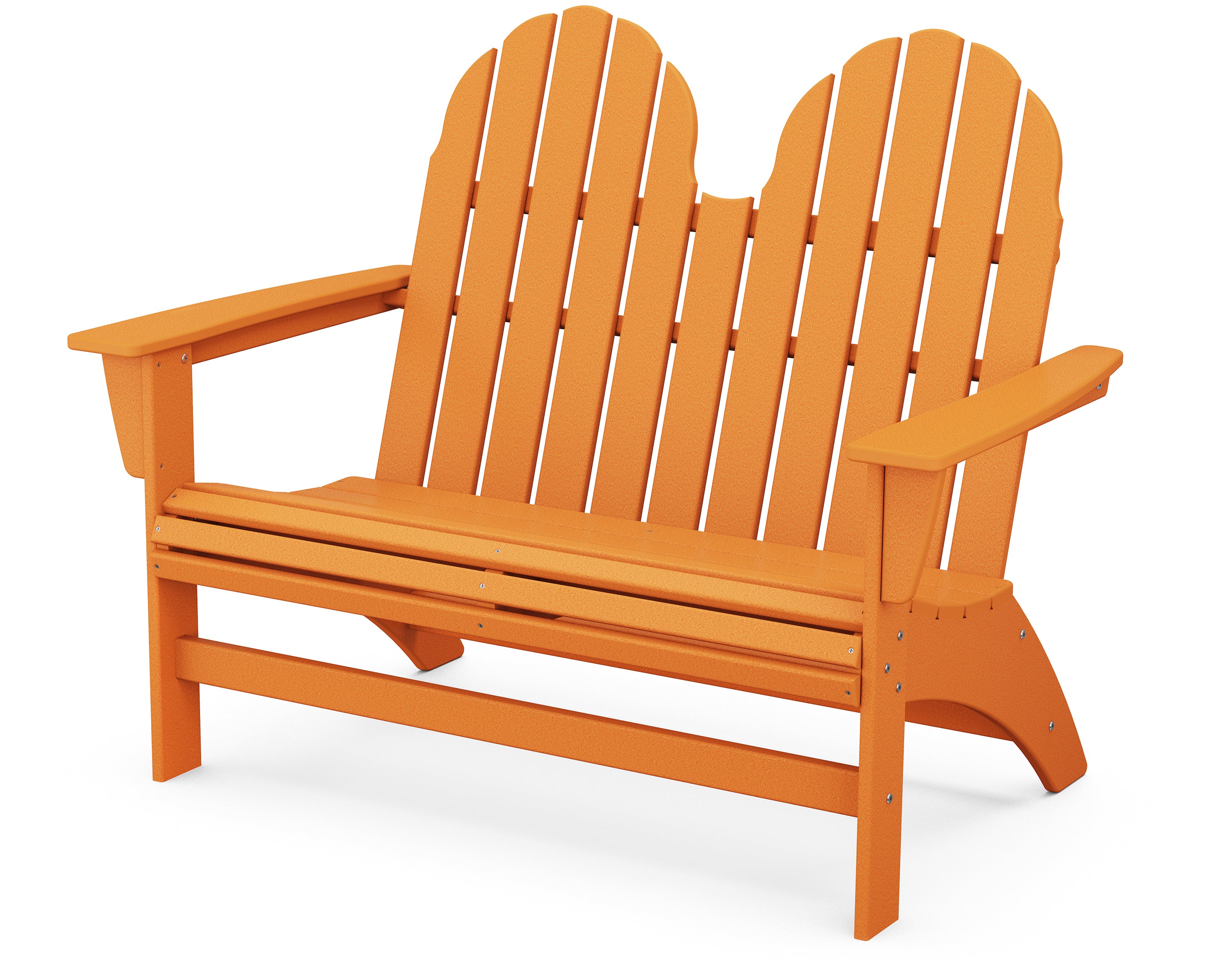 POLYWOOD Vineyard 48" Adirondack Bench in Tangerine
