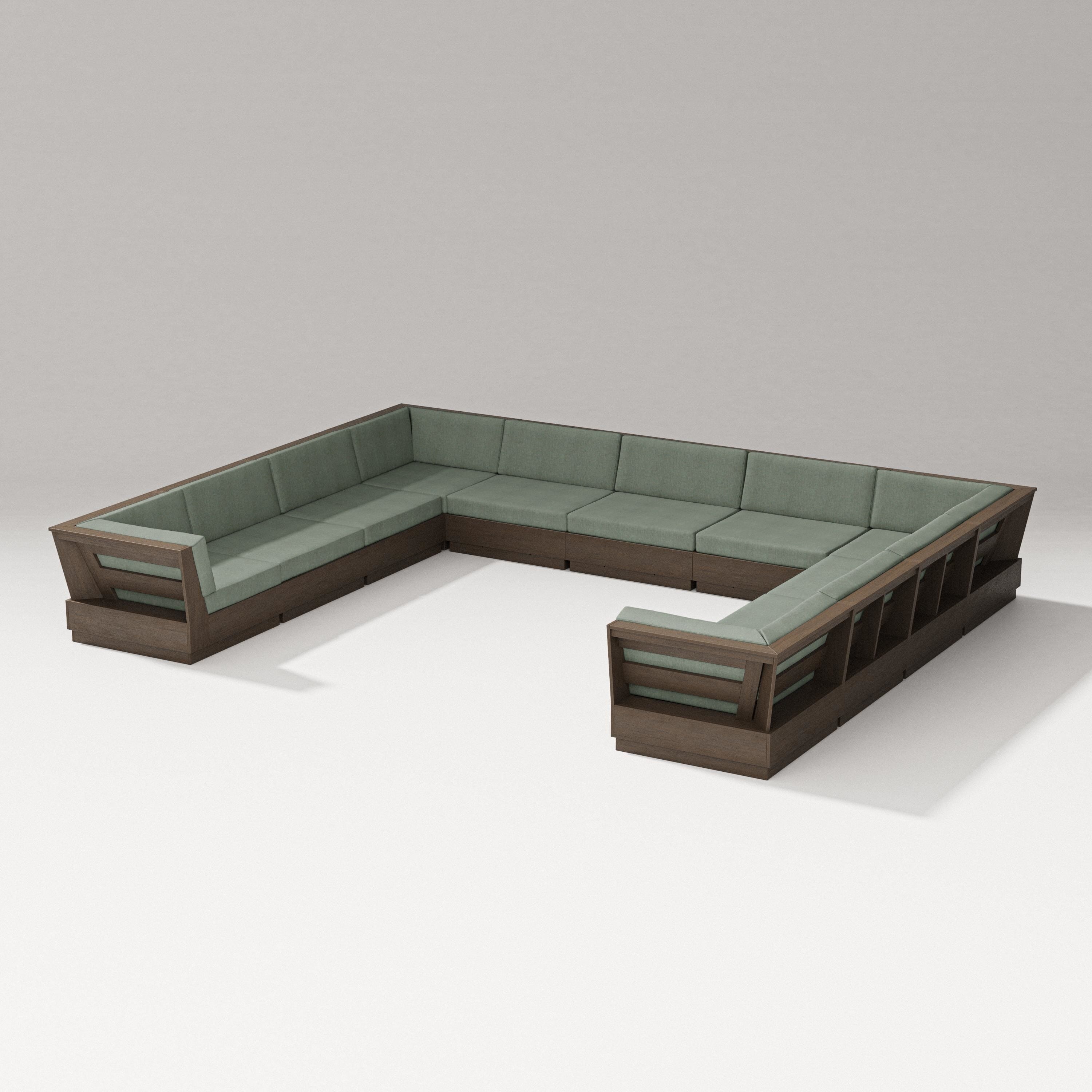 PW Designer Series Elevate Large U-Shaped Sectional in Kona / Cast Sage