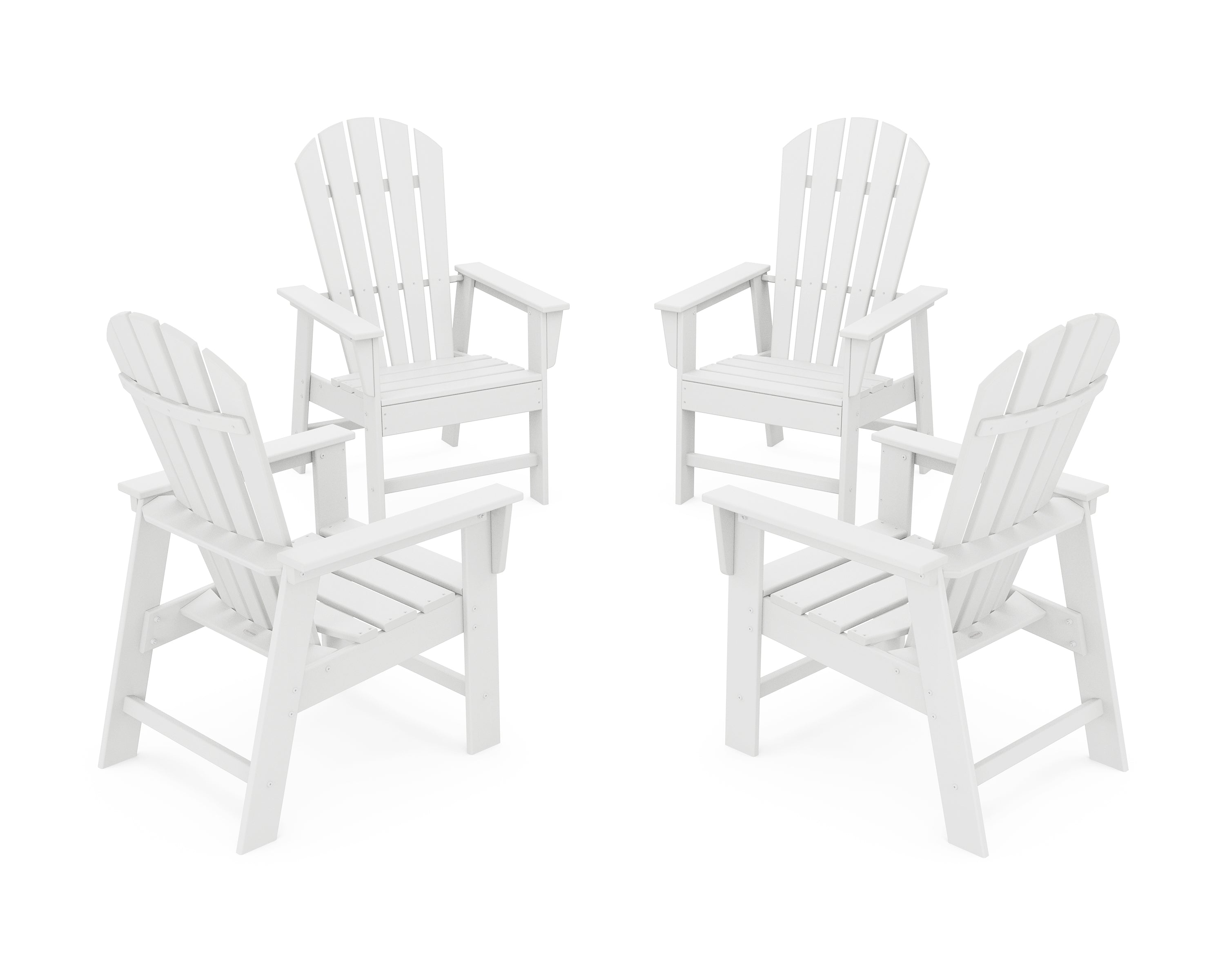 POLYWOOD 4-Piece South Beach Casual Chair Conversation Set in White