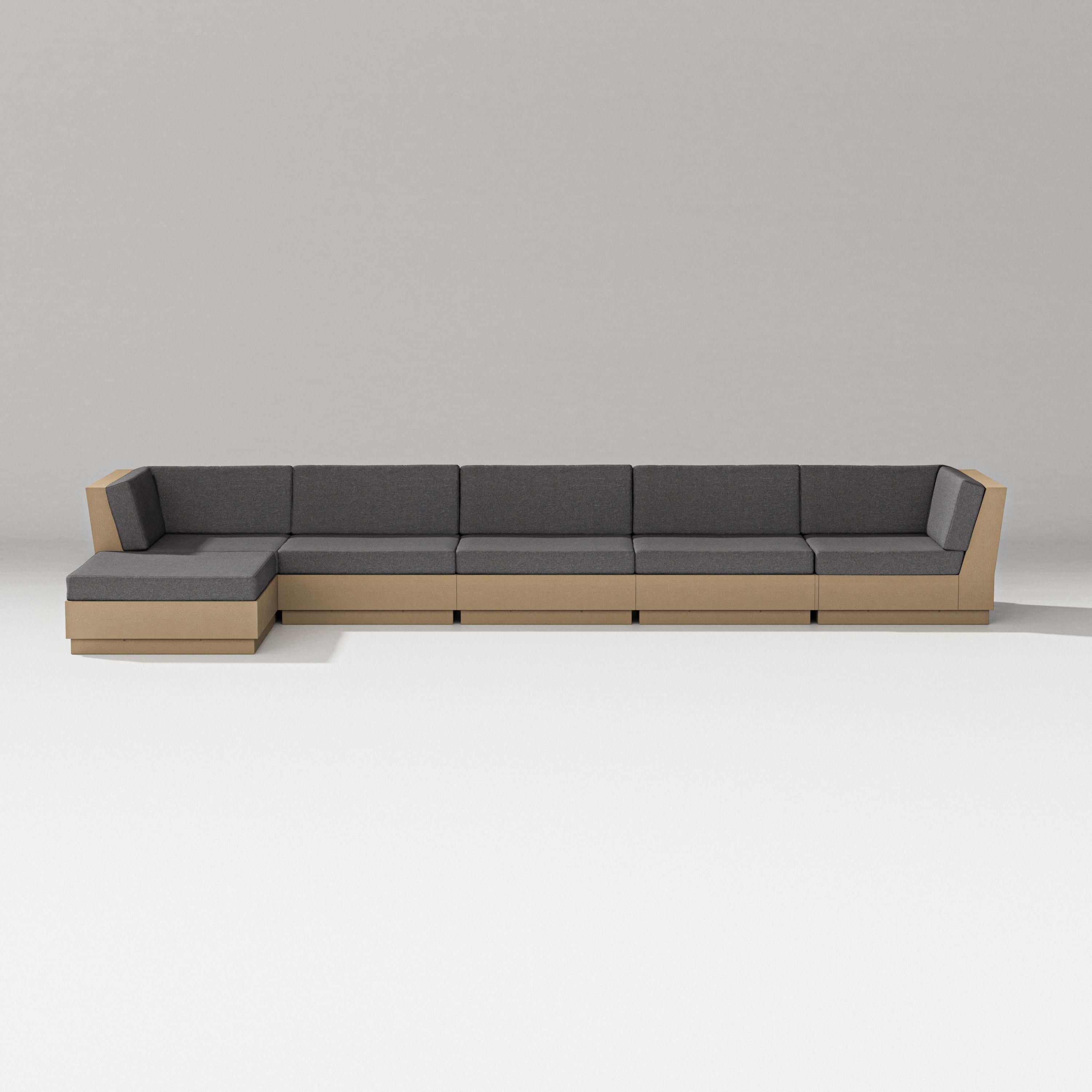PW Designer Series Elevate 6-Piece Chaise Sectional in Vintage Sahara / Ash Charcoal