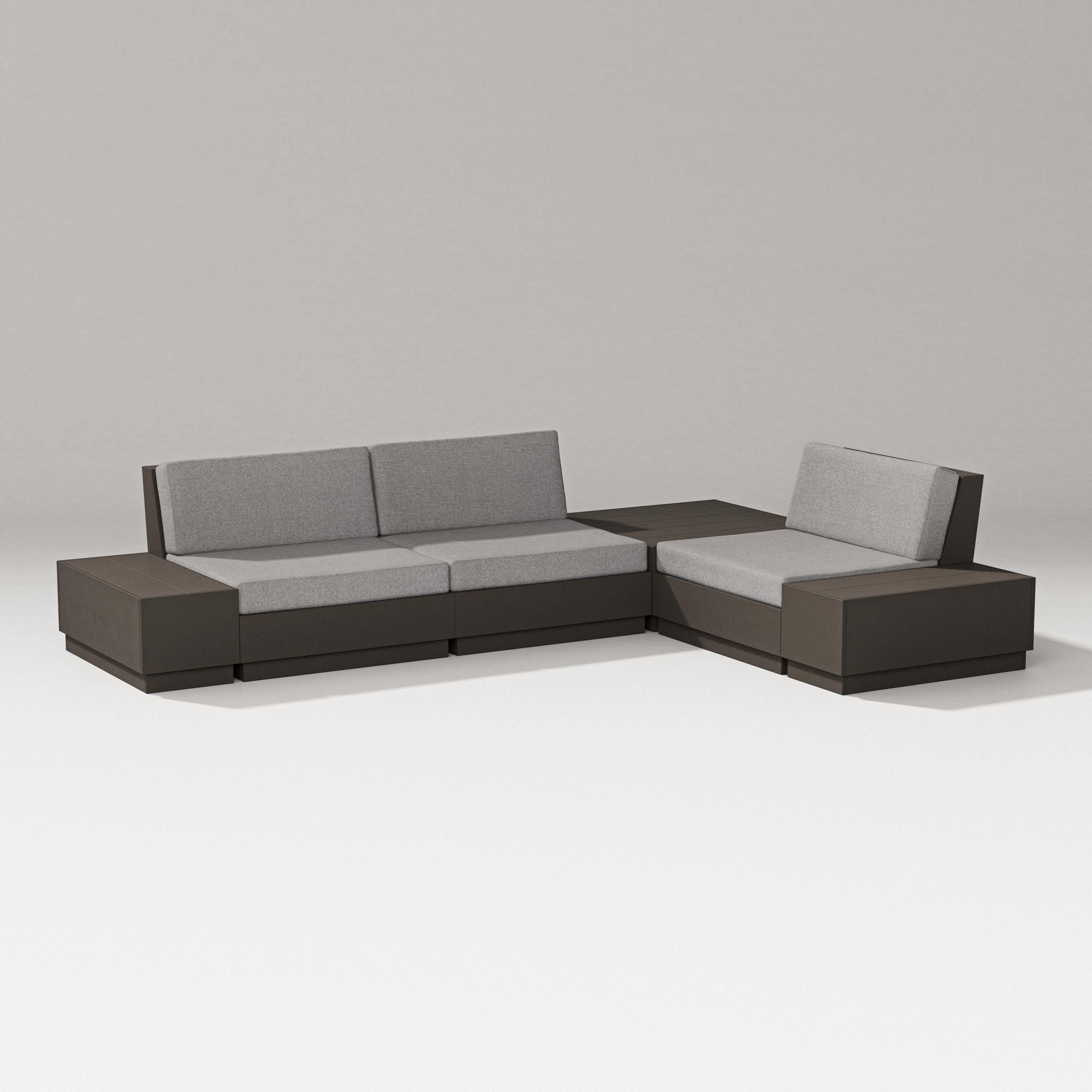 PW Designer Series Elevate 6-Piece Corner Sectional in Vintage Coffee / Grey Mist