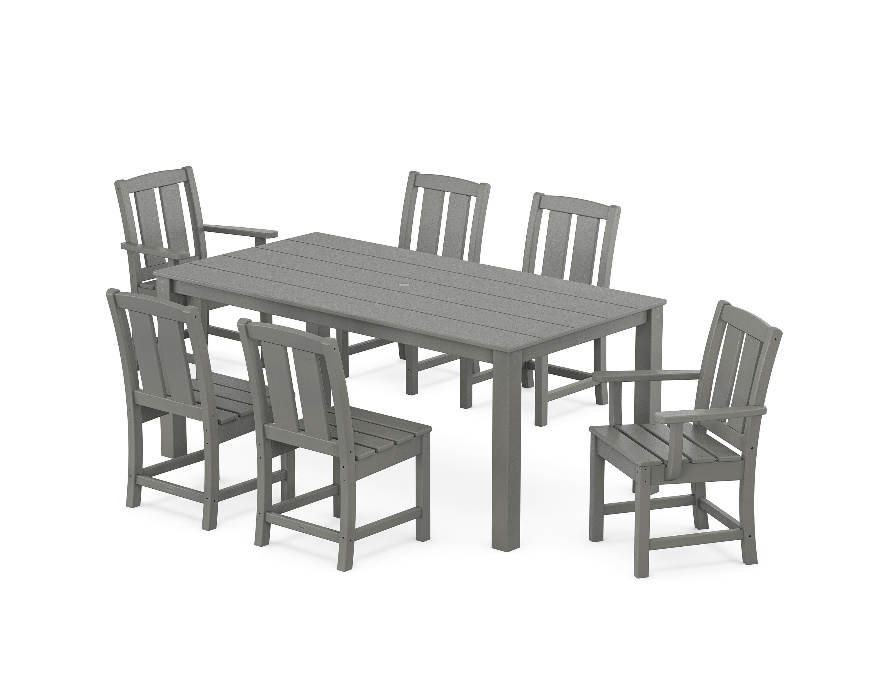 POLYWOOD Mission 7-Piece Parsons Dining Set in Slate Grey